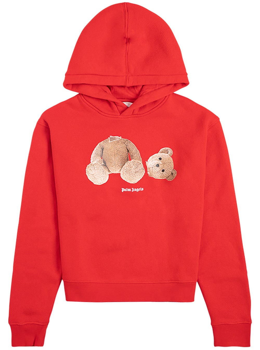Palm Angels Red Cotton Hoodie With Print