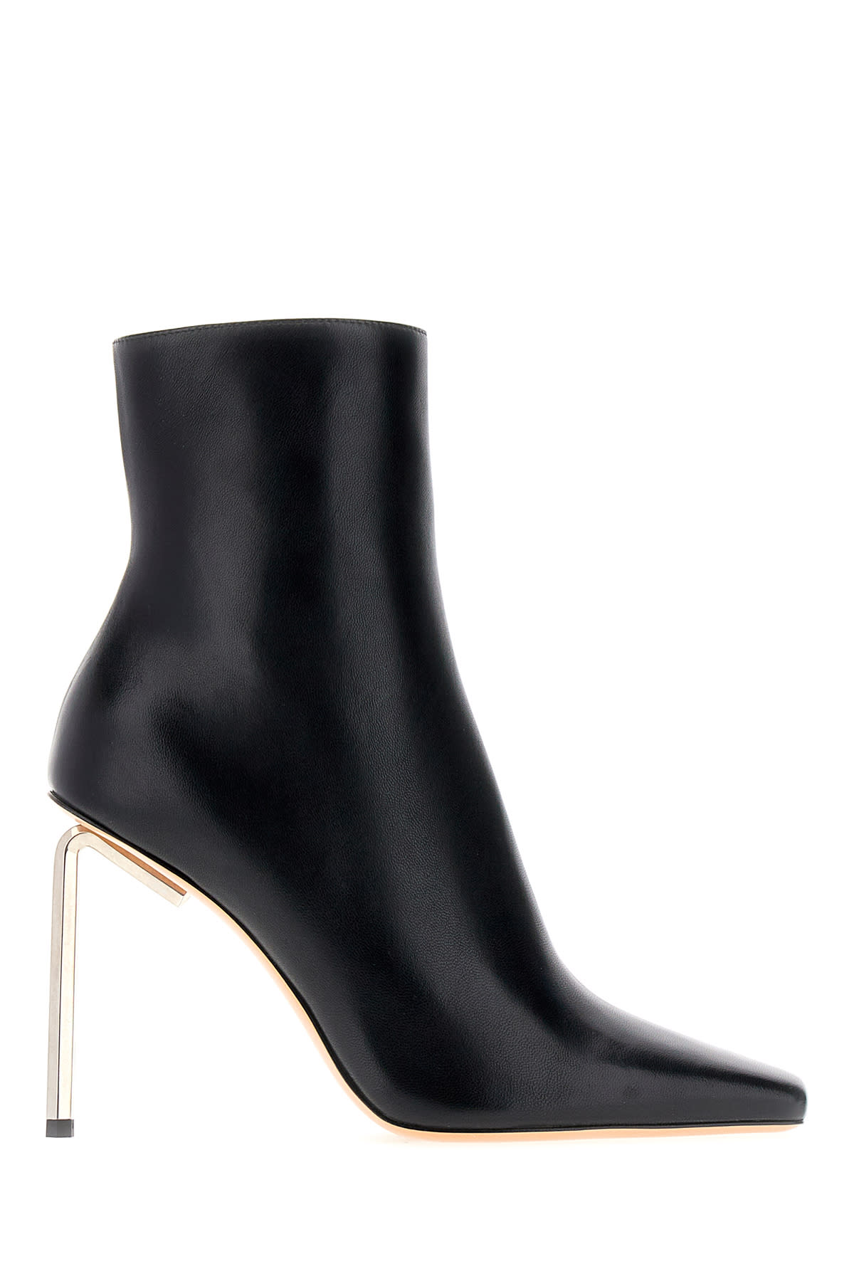 Shop Off-white Black Leather Allen Frame Ankle Boots In 1072