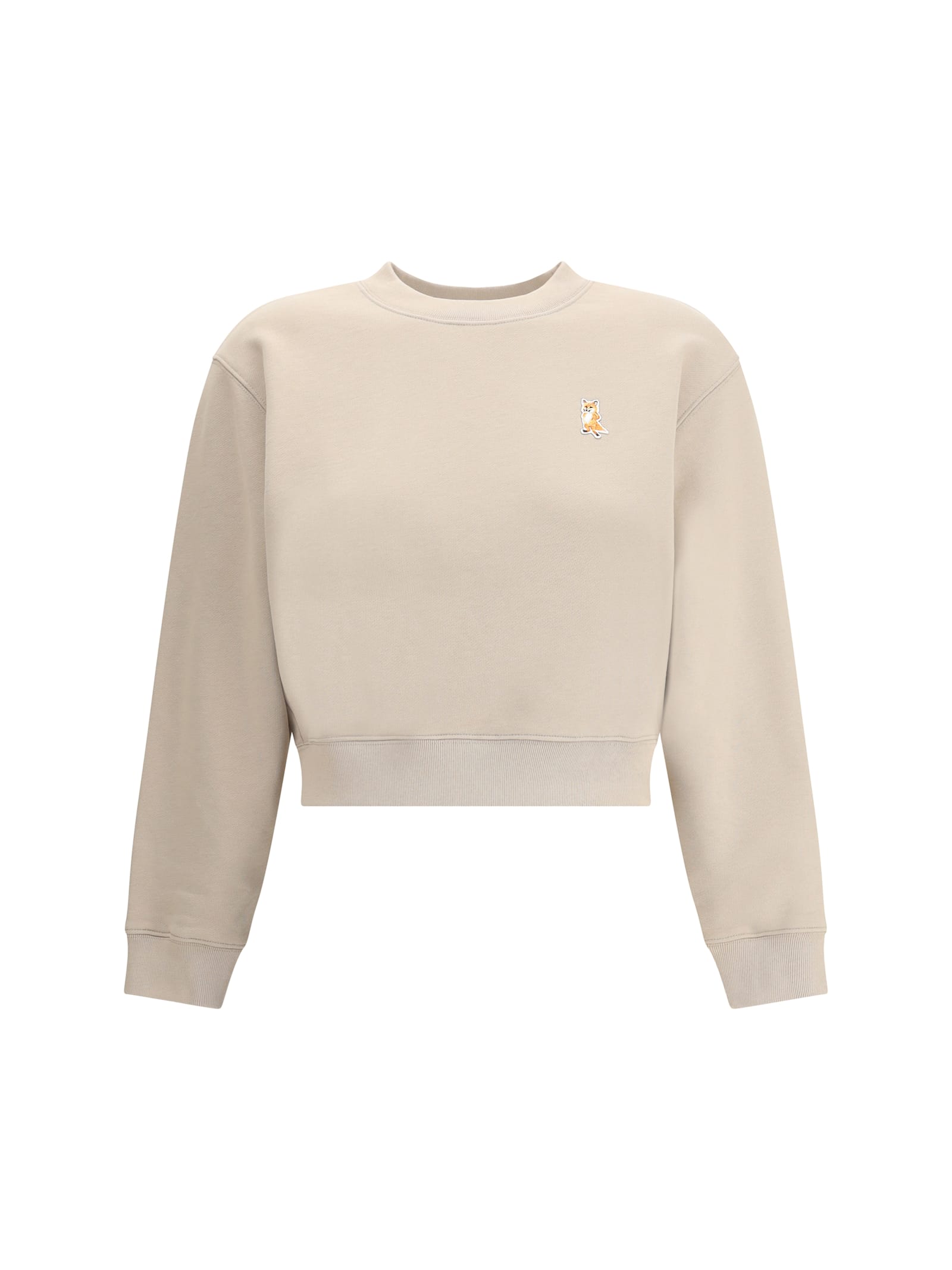 Maison Kitsuné Lady Fox-embroidered Sweatshirt In Neutral