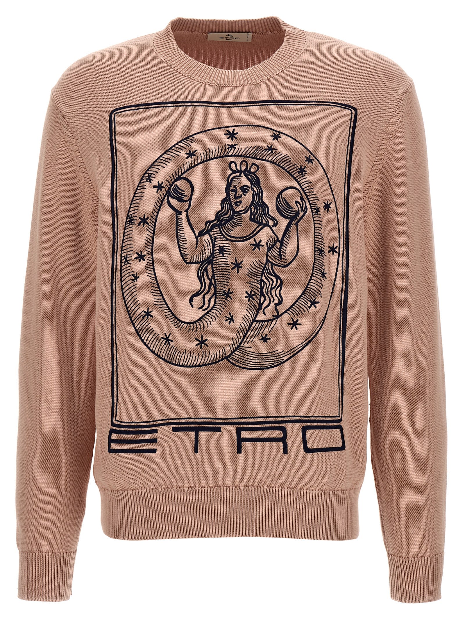 Shop Etro Logo Embroidery Sweater In Pink