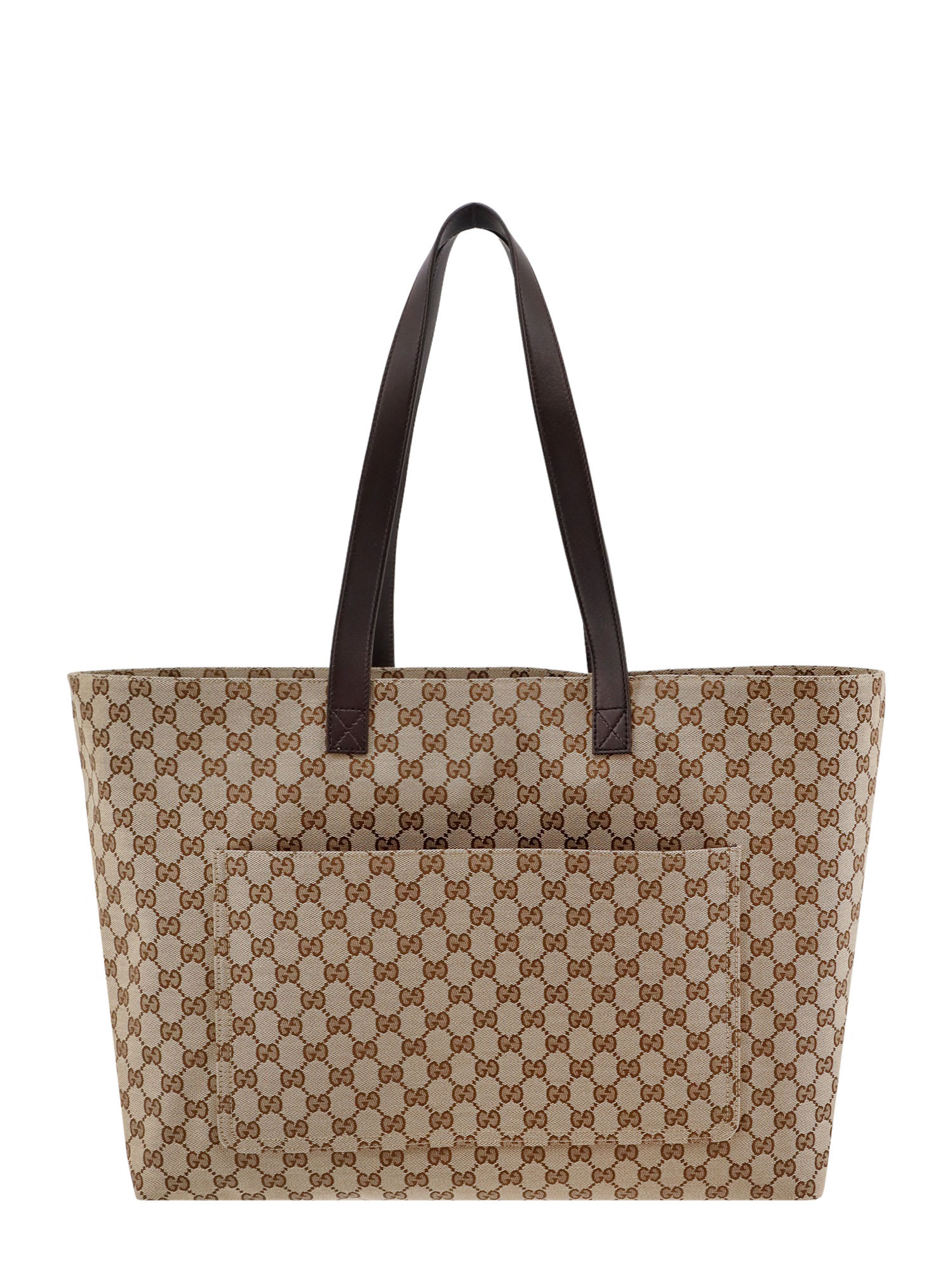 Gucci Large Shopping Bag In Gg Fabric In Beige