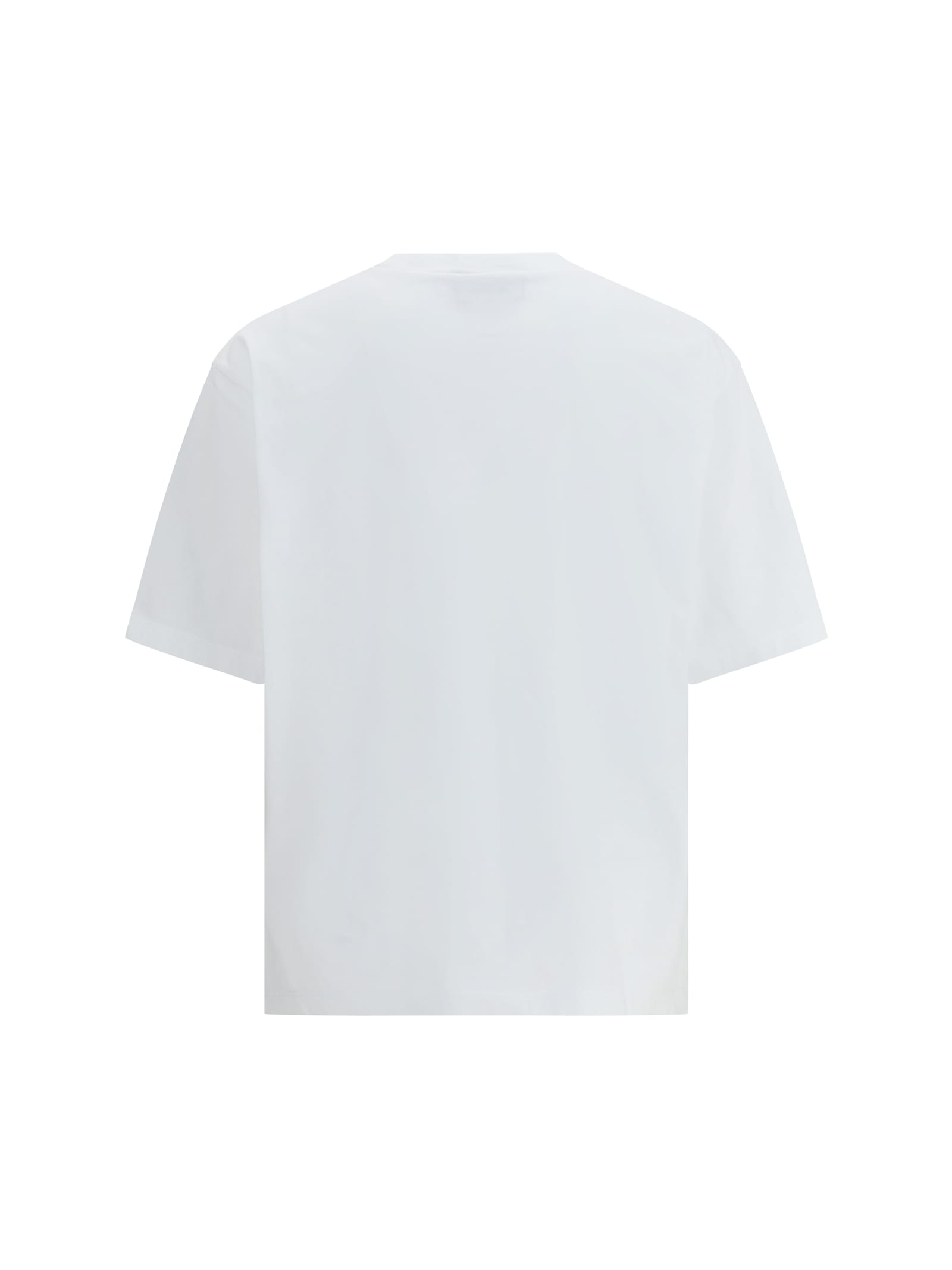 Dsquared2 Loose Fit White Cotton Jersey T-shirt With Vintage-effect Logo In White
