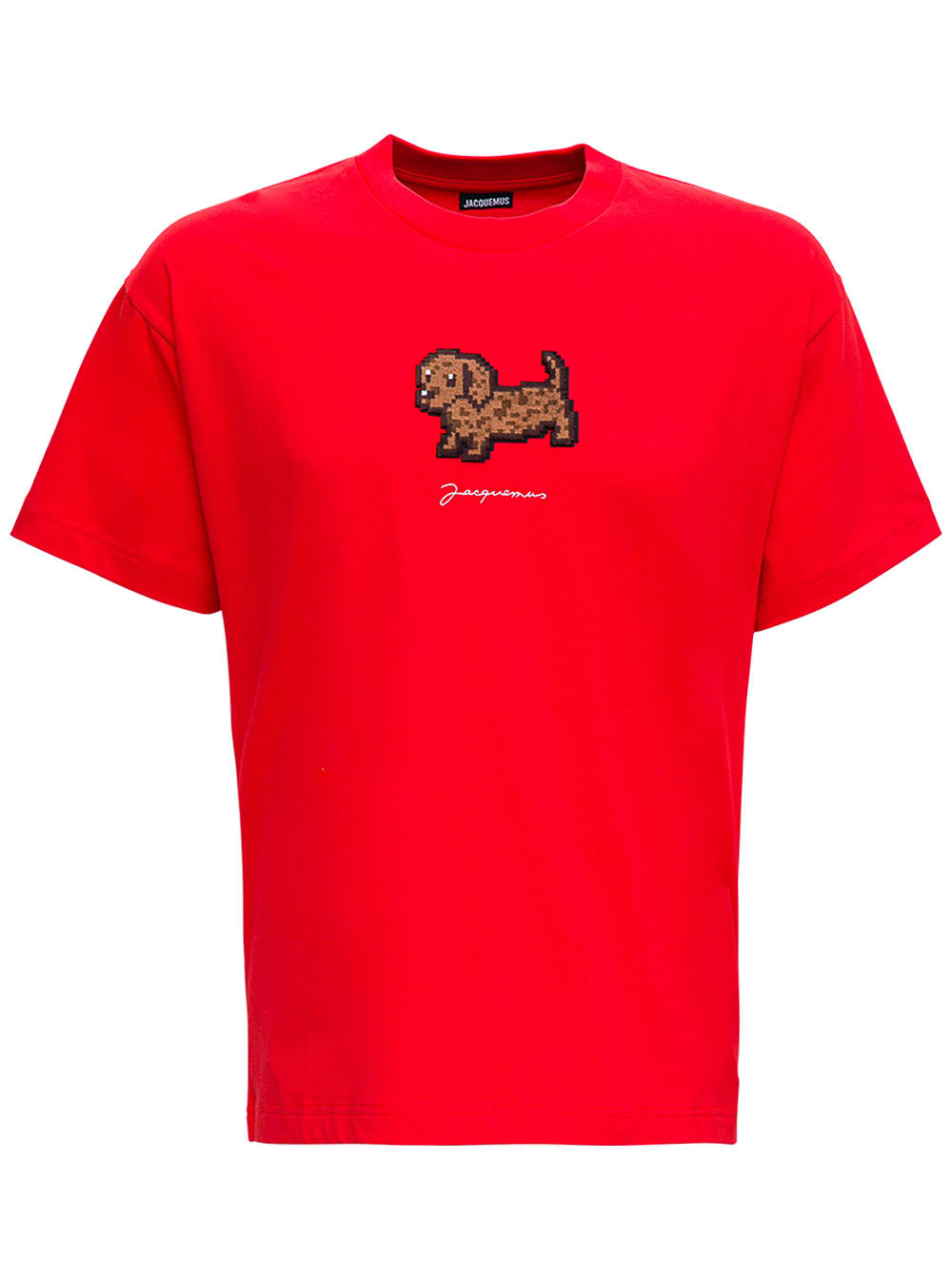 Jacquemus Pistonun Red Organic Cotton T-shirt