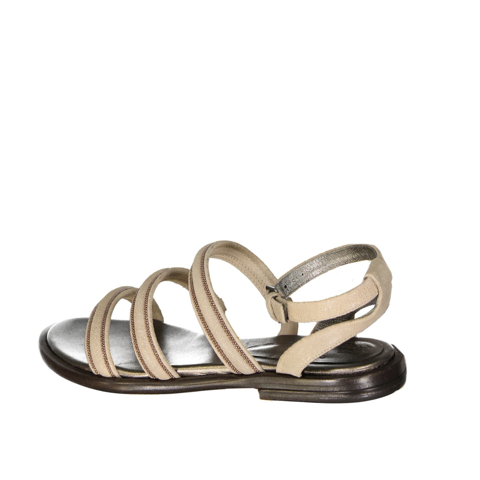 Shop Brunello Cucinelli Leather Sandals In Beige