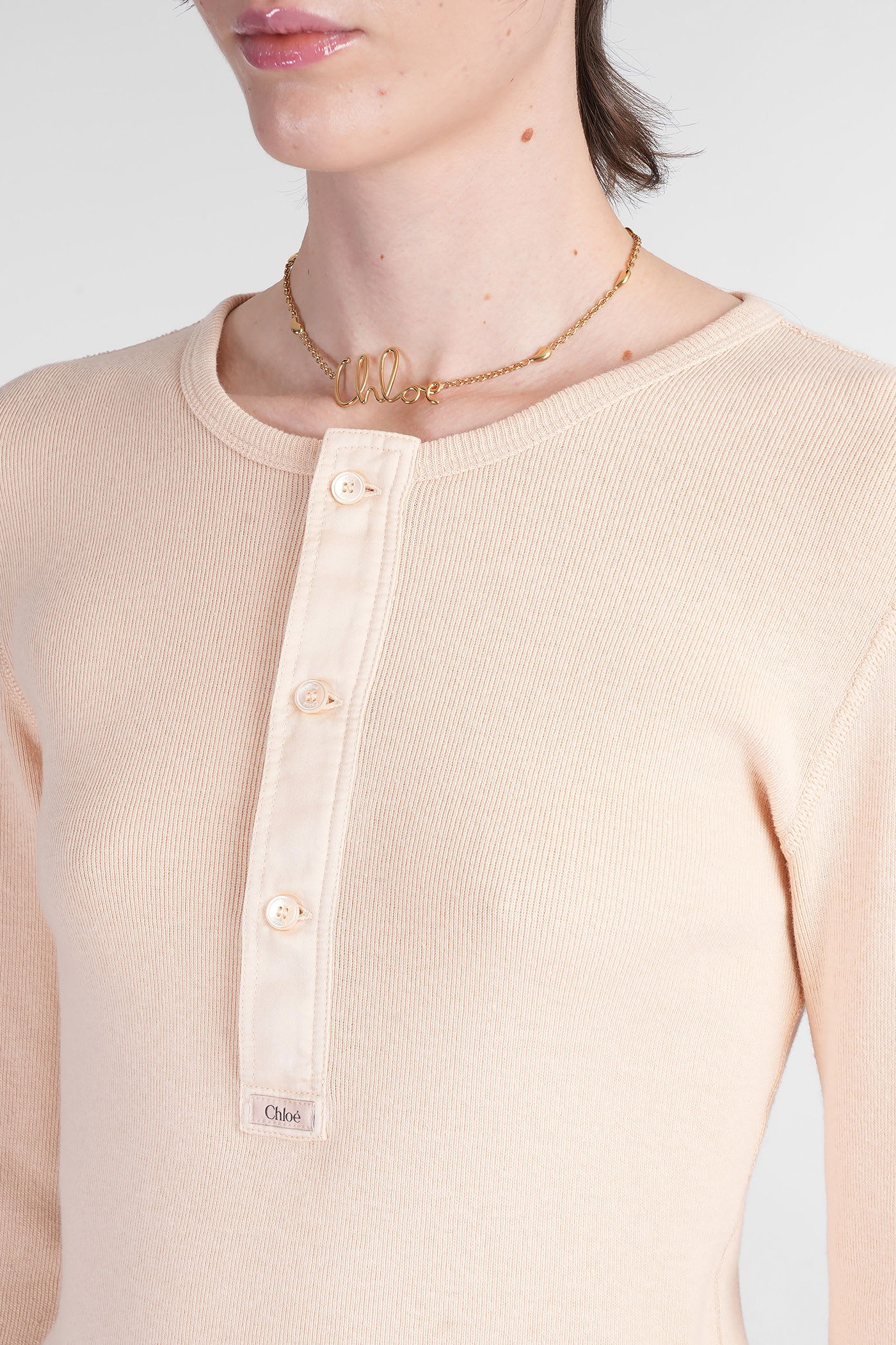 Chloé Long Sleeves T-shirt In Neutral