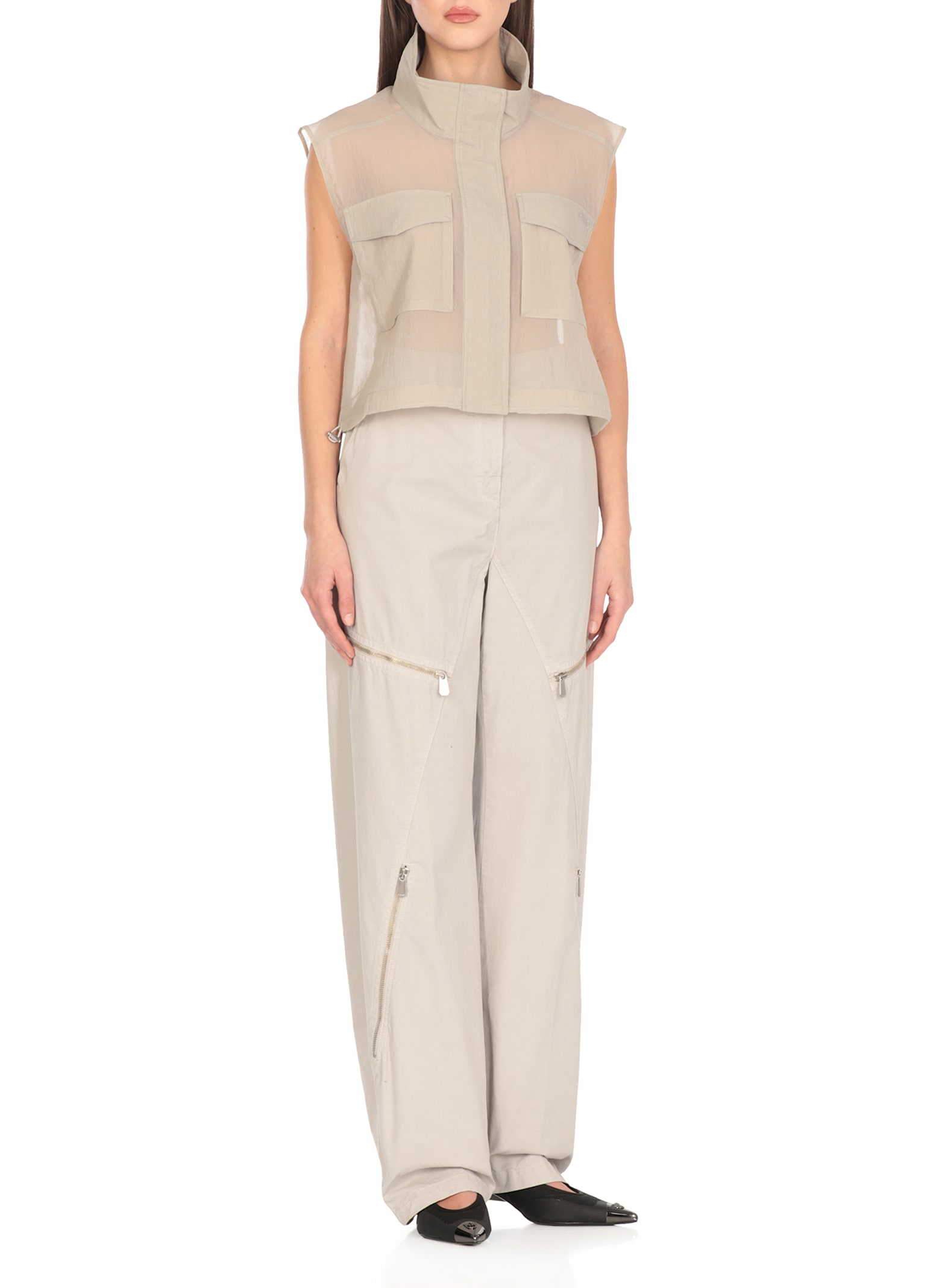 Shop Pinko Fisarmonica Gilet In Grey