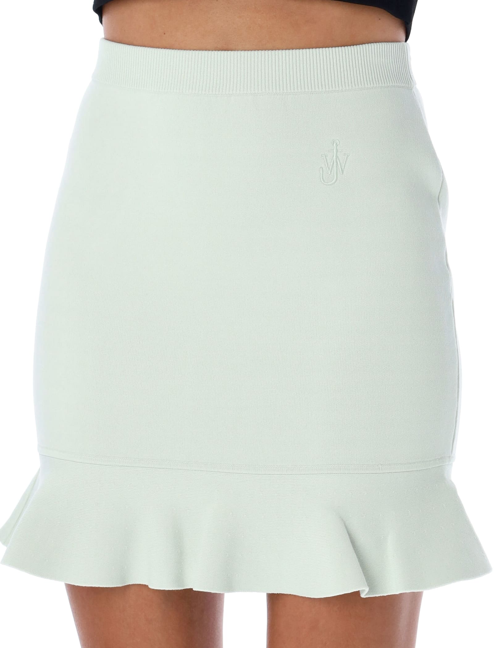 Shop Jw Anderson Ruffled Hem Mini Skirt In Mint
