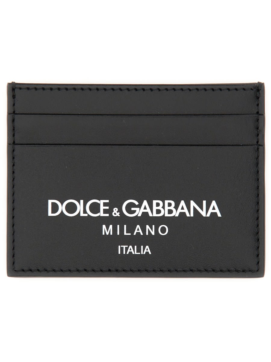 Dolce & Gabbana Portacarte In Pelle In Black