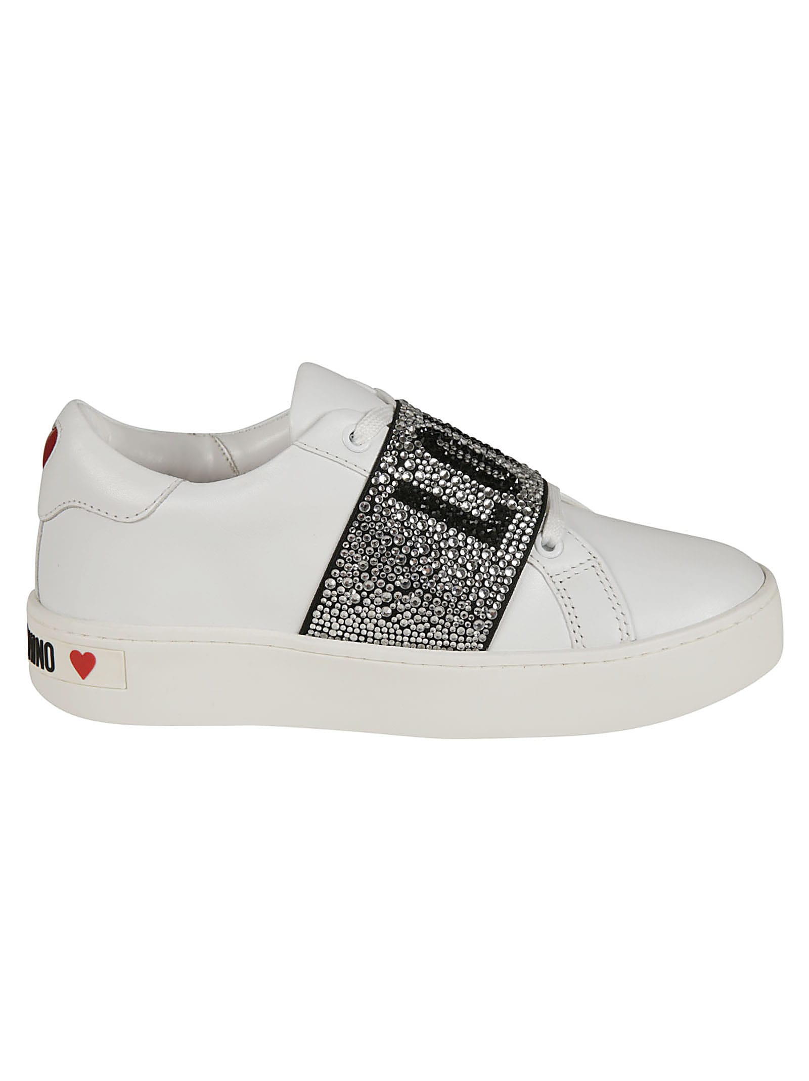 Love Moschino Crystal Embellished Love Sneakers