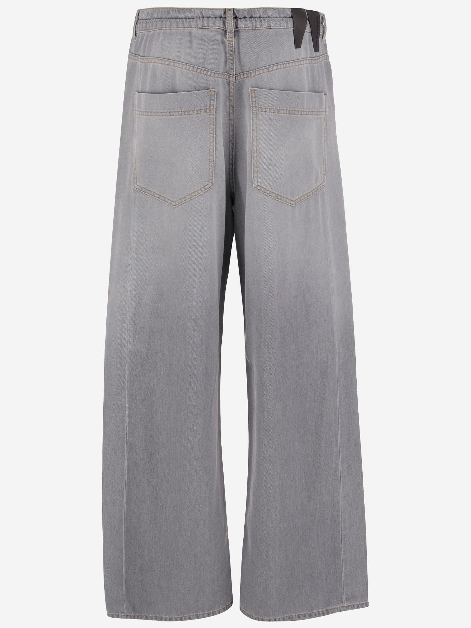 Darkpark Wide-leg Trousers In Cotton And Lyocell In Gray