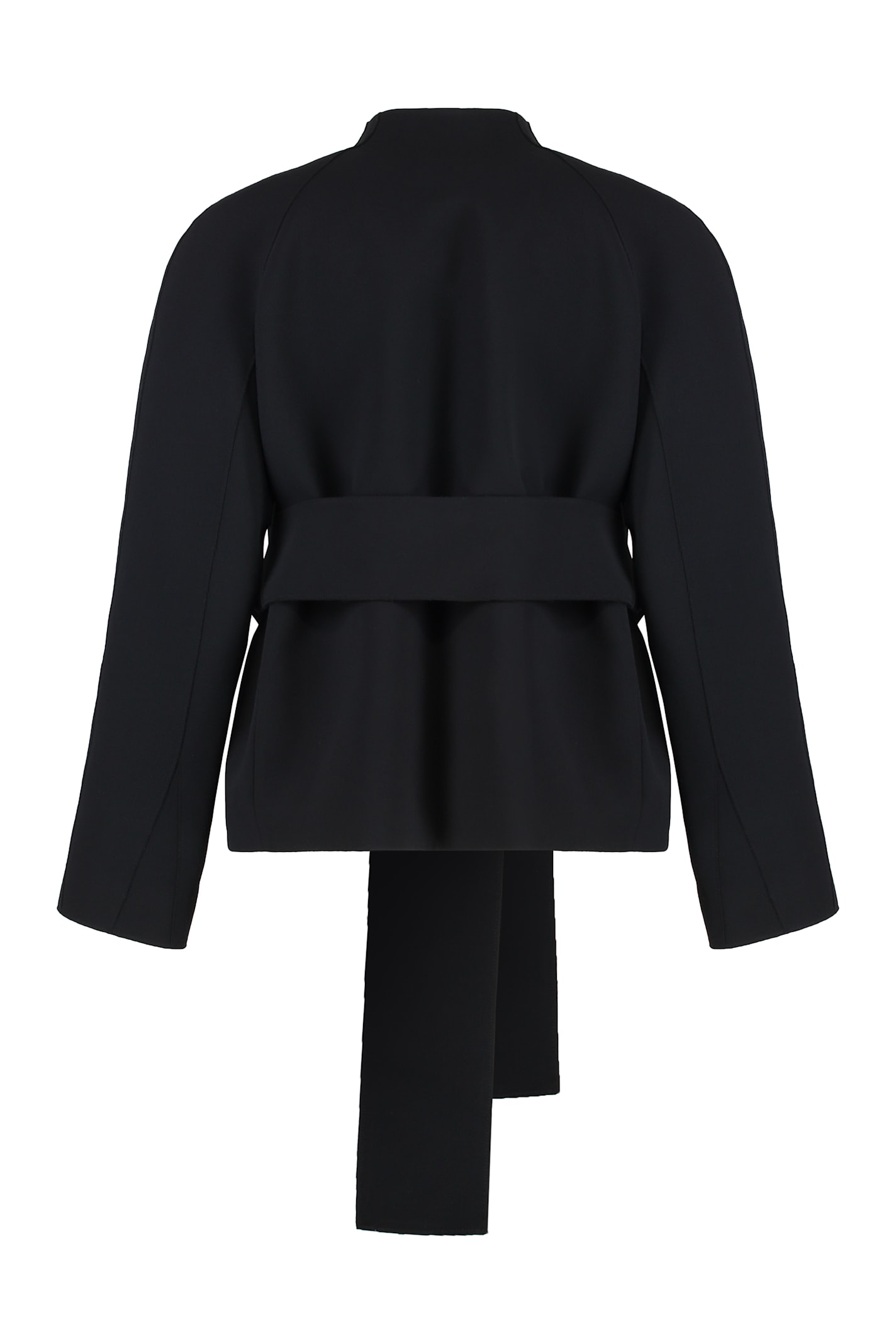 Khaite Edith Long-sleeved Belted Jacket In Black