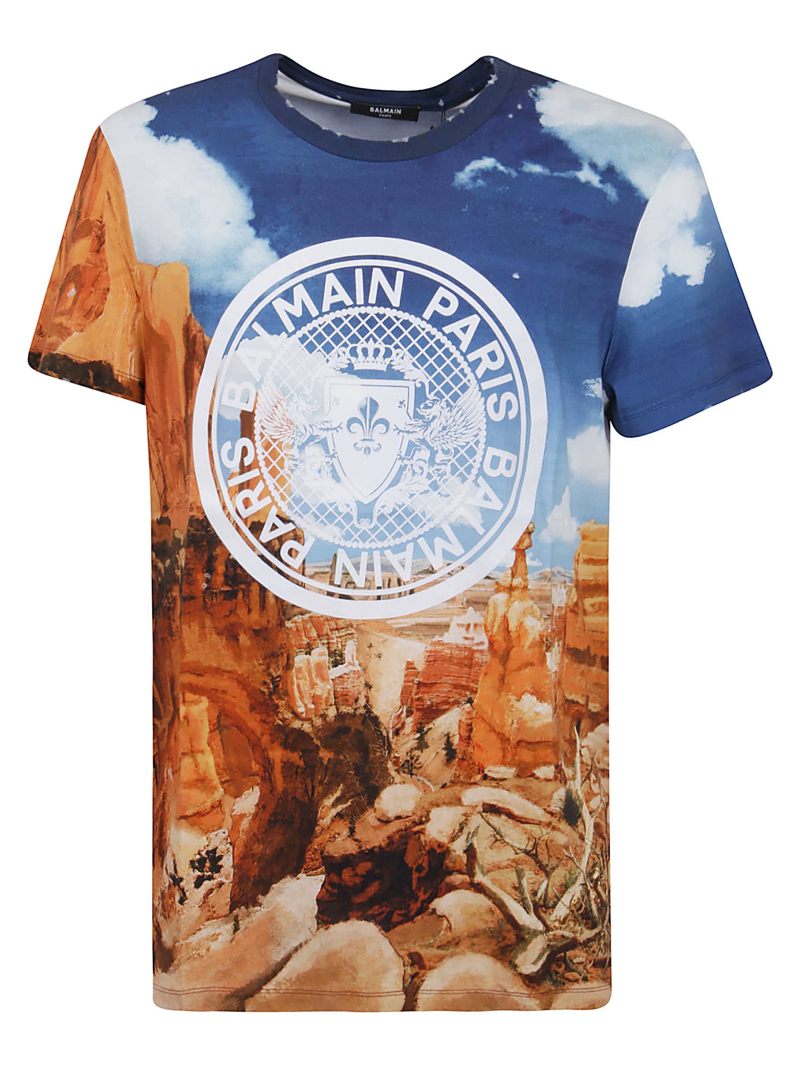 BALMAIN FLOCK COIN OVERSIZED PRINTED T-SHIRT,11219042