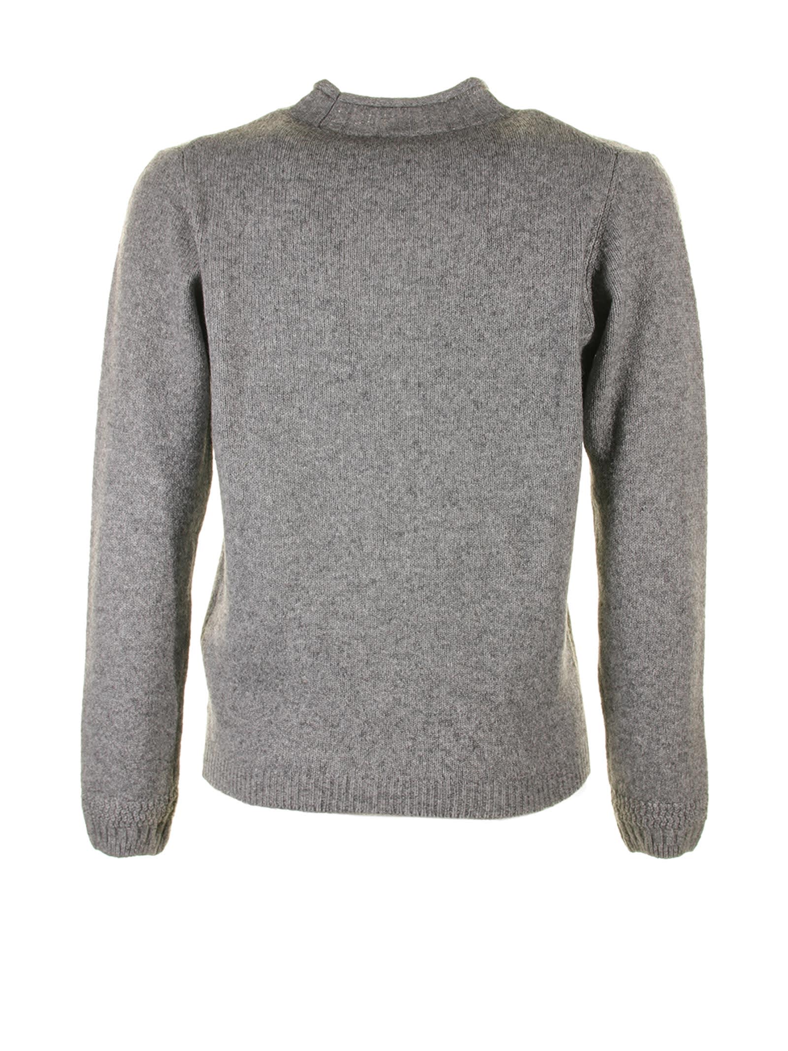 Shop Seventy Gray Sweater With Collar In Ardesia