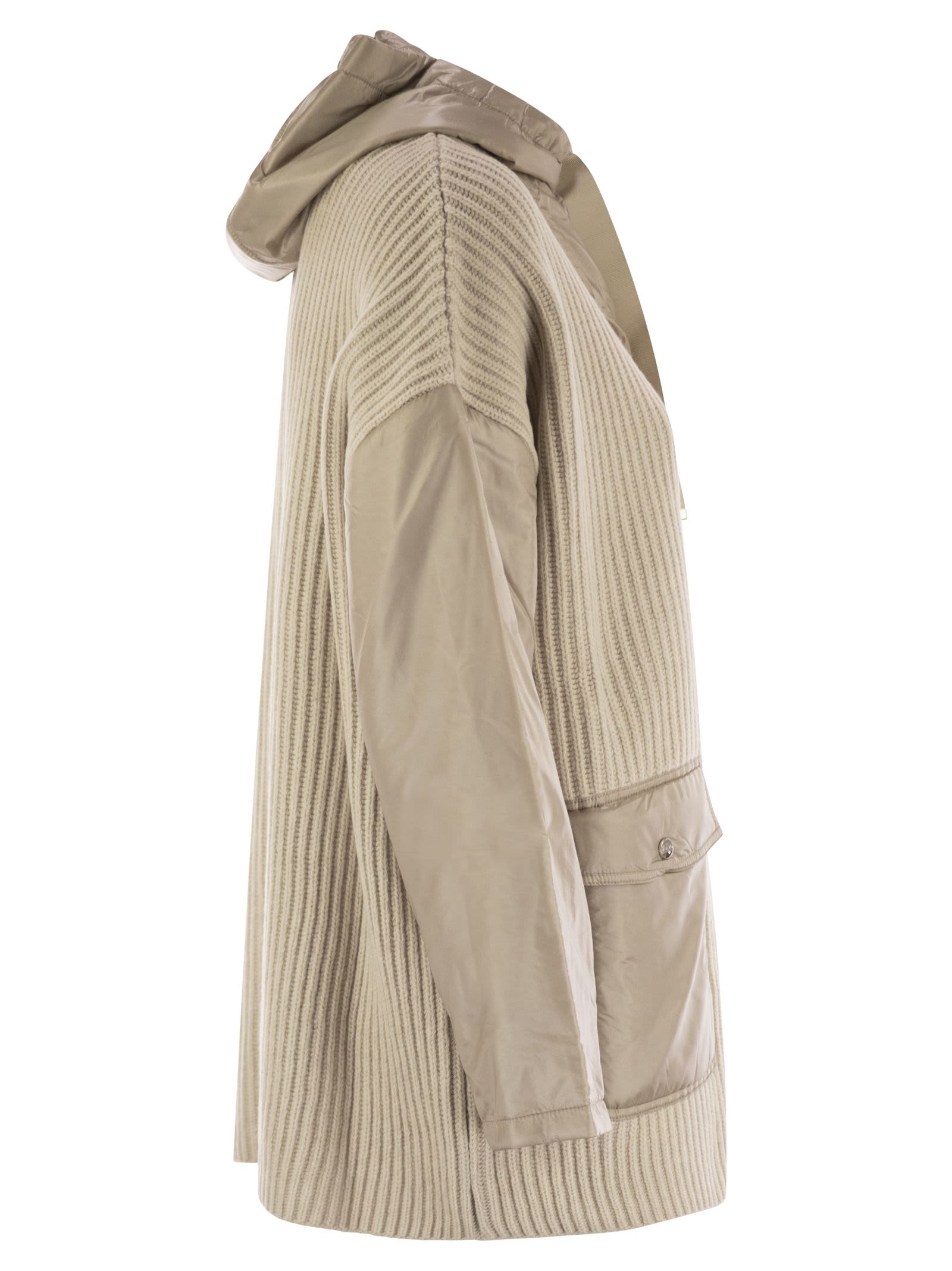 Herno Resort Jacket In Wool And Ultralight Nylon In Sand