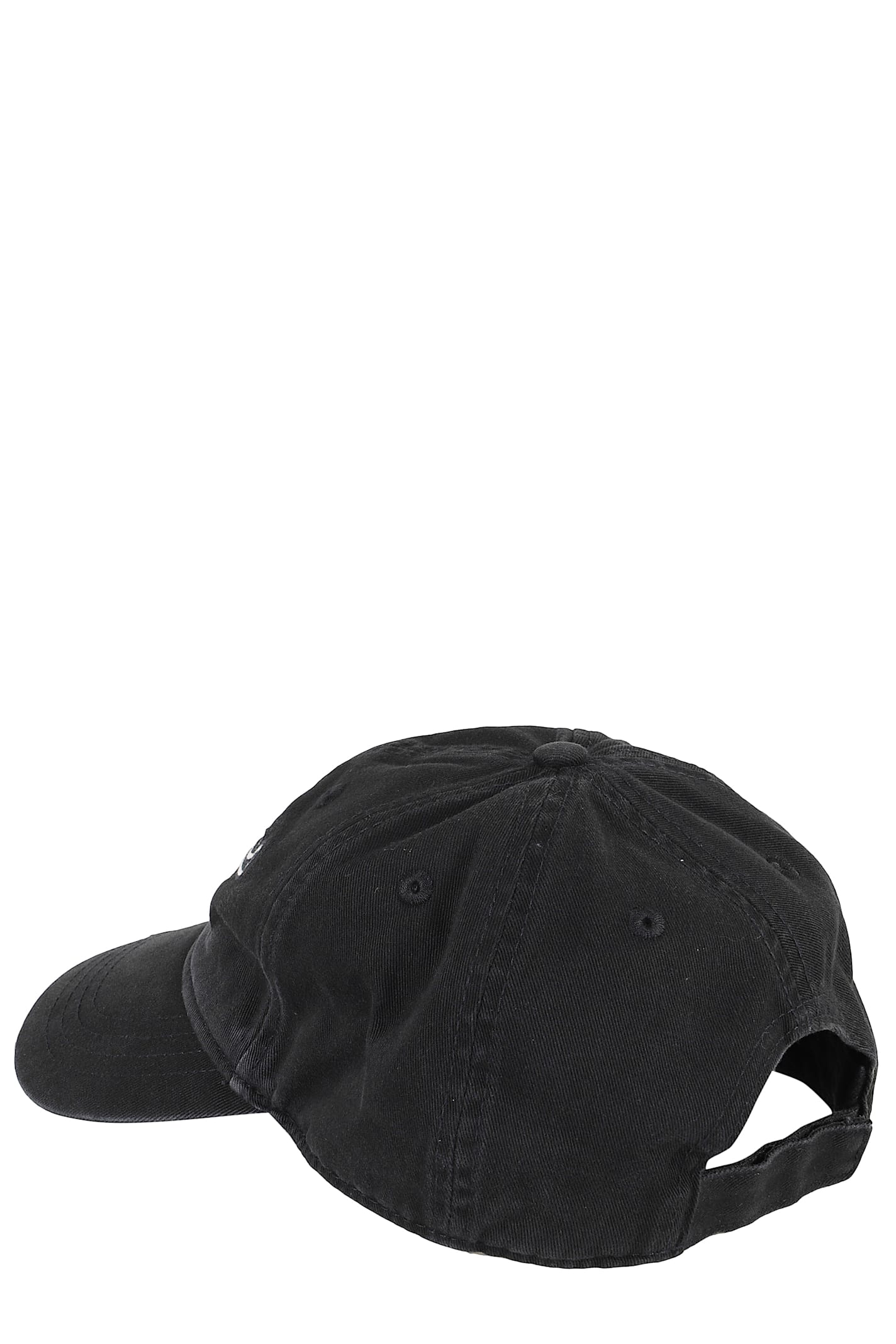 Attico Baseball Cap With Embroidery Logo And Frayed Hem In Black