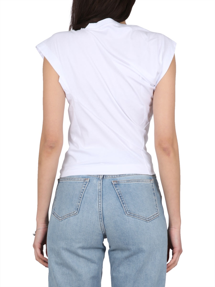 Vivienne Westwood Draped Design T-shirt With Cap Sleeves In White