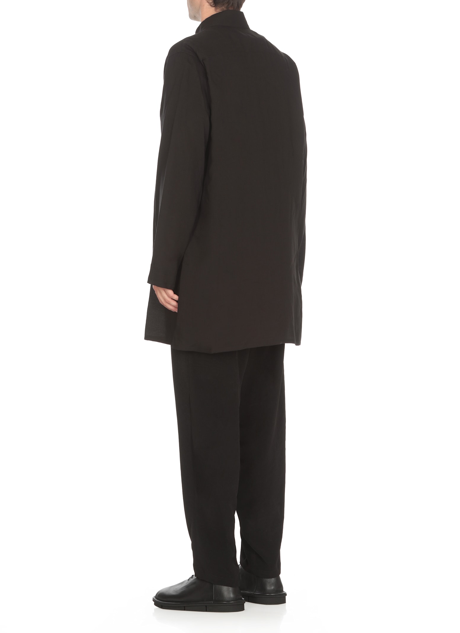 Shop Yohji Yamamoto Cellulose Overshirt In Black