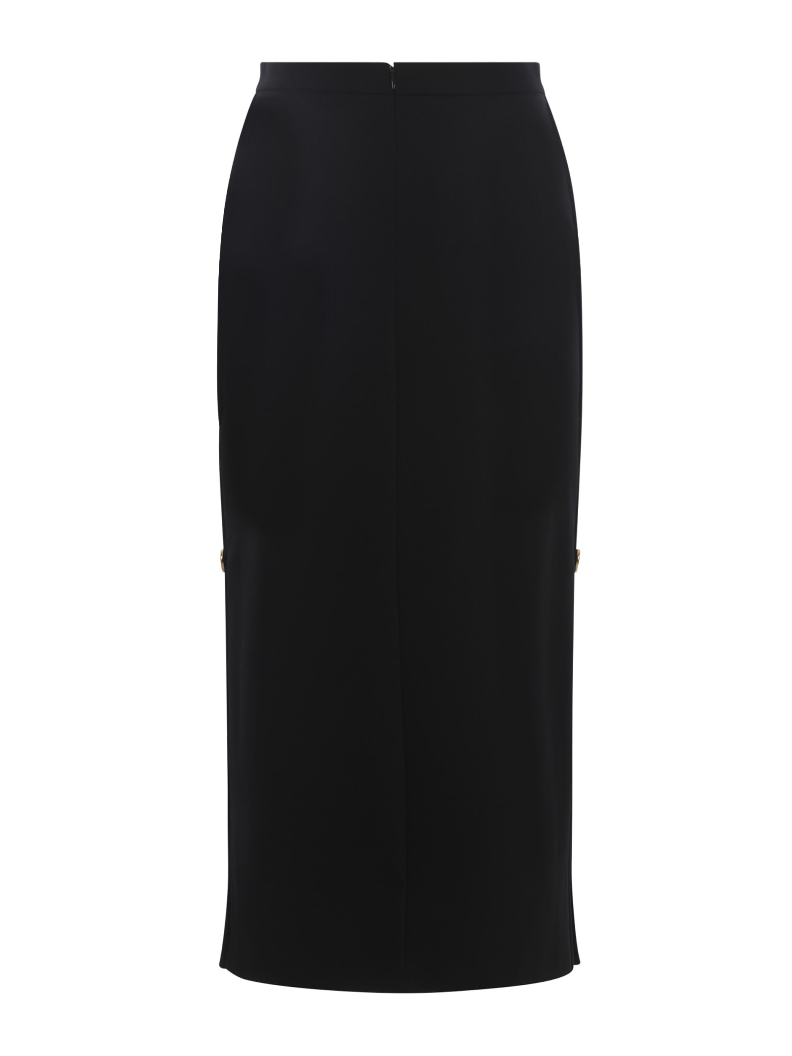 Shop Pinko Long Skirt  Gto With Buttons In Black