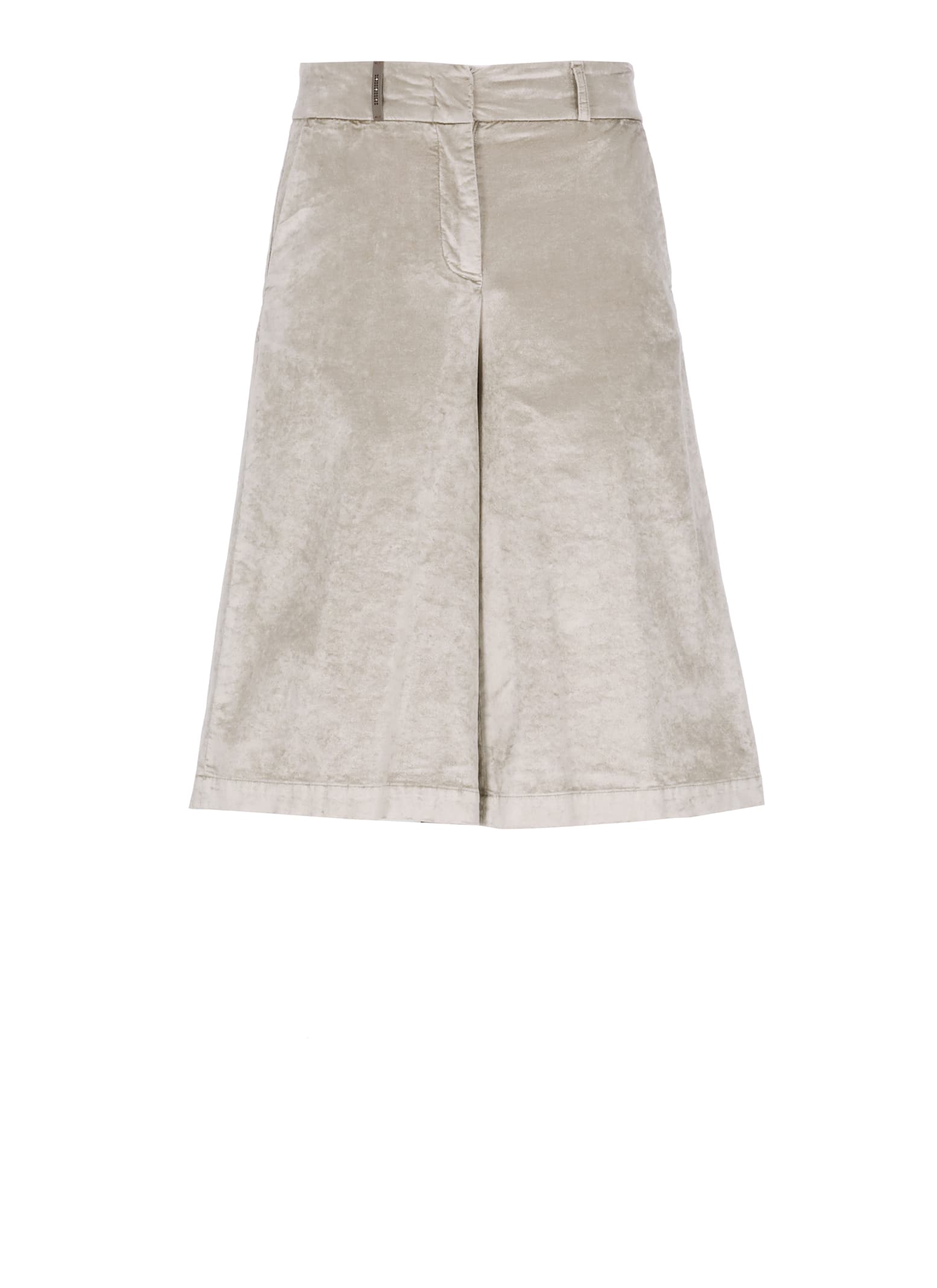 Peserico Wide Leg Trousers Leather Detail In Gray