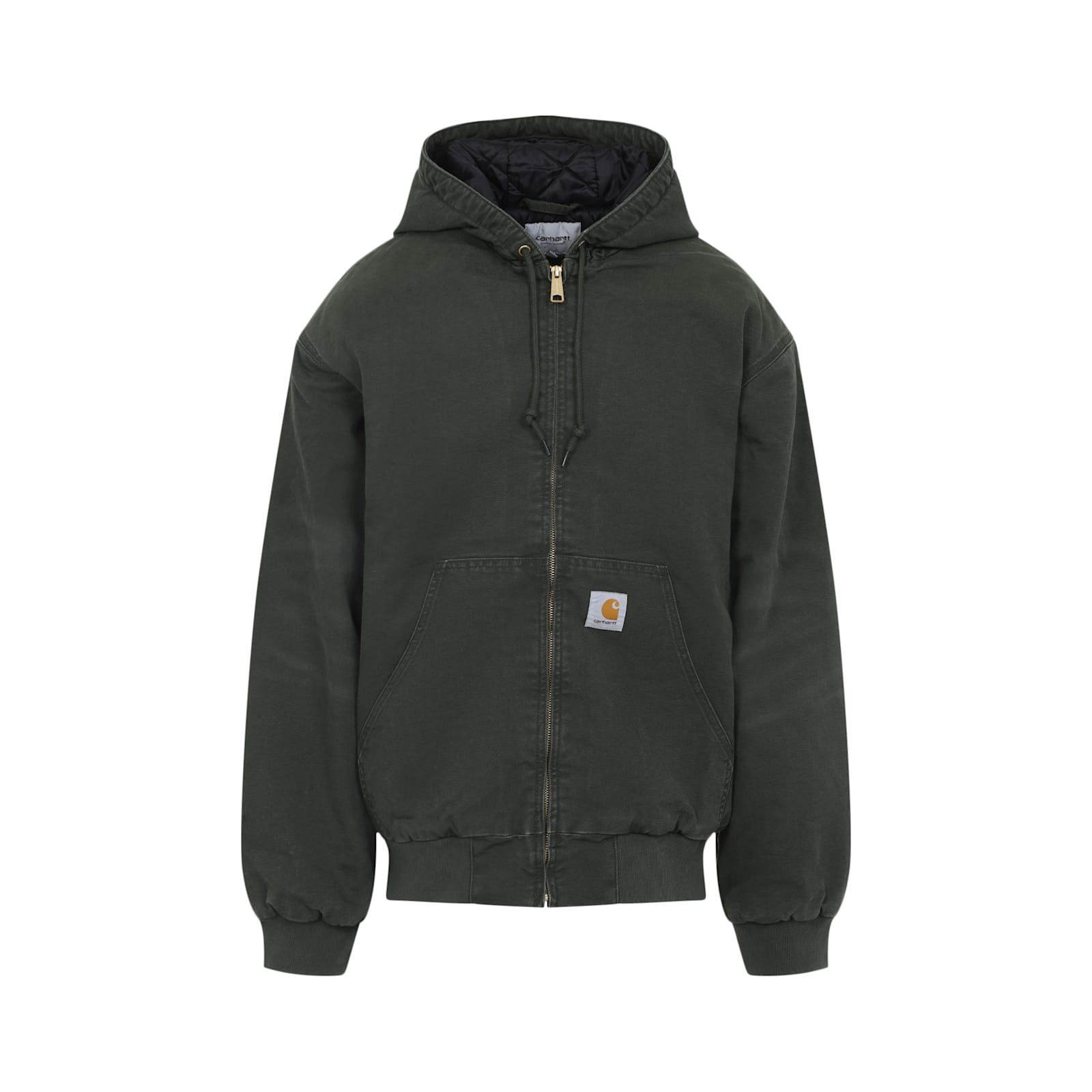 Carhartt Active Hooded Sweat Jacket With Kangaroo Pocket In Green