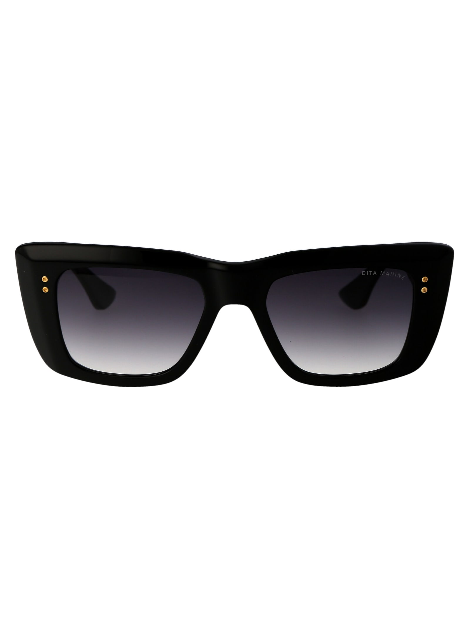Shop Dita Mahine Sunglasses In 01 Black - Yellow Gold W/ Grey To Clear Gradient
