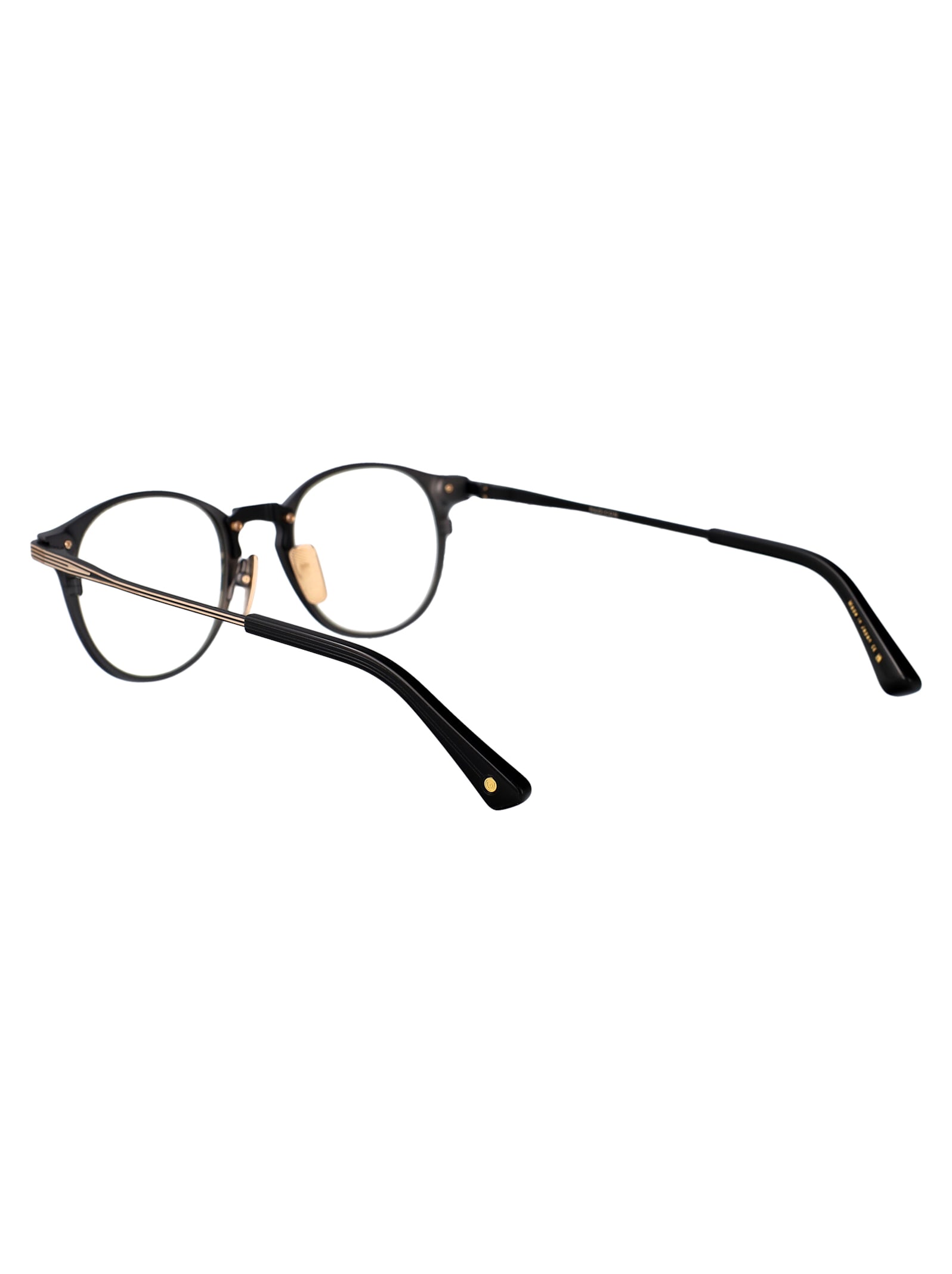 Dita Radicon Glasses In Black Iron- Yellow Gold W/ Clear