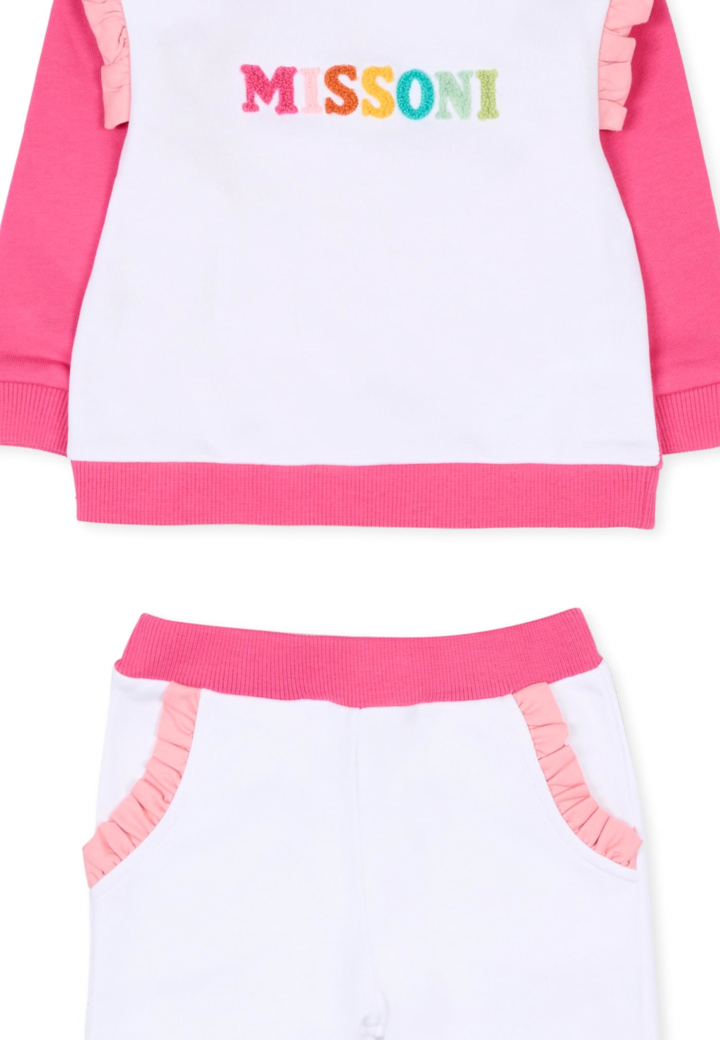 Missoni Multicolor Set For Baby Girl With Logo In White
