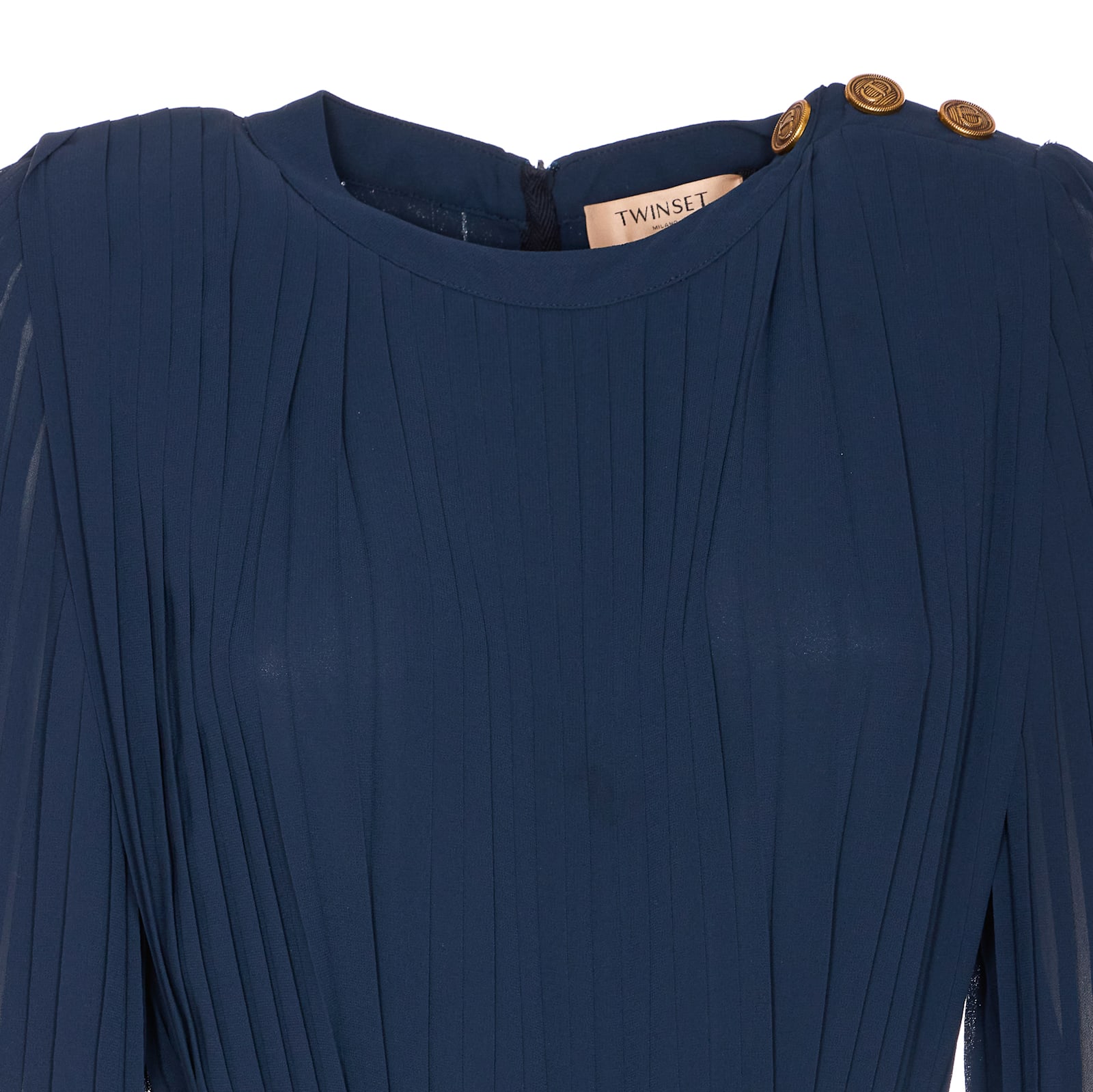 Shop Twinset Pleated Suit In Blue