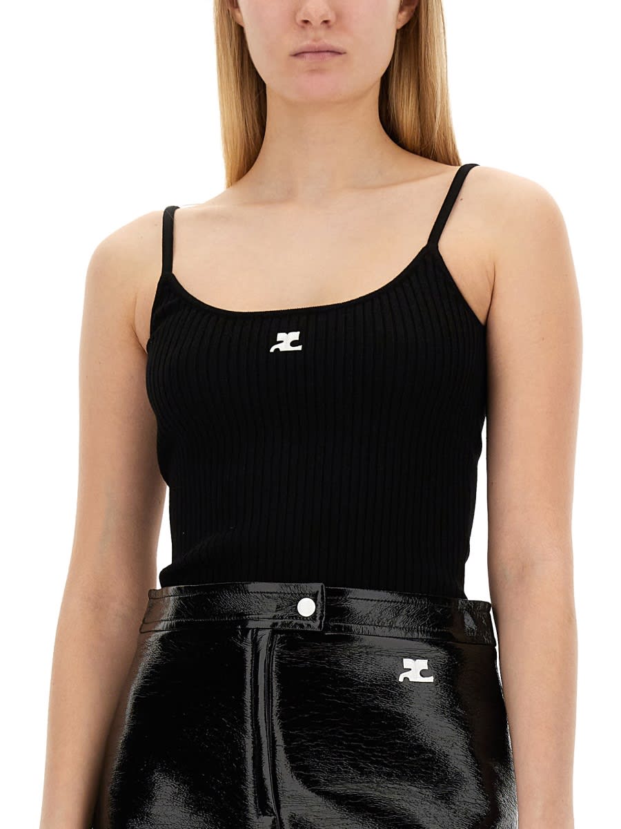 Shop Courrèges Knitted Tops. In Black