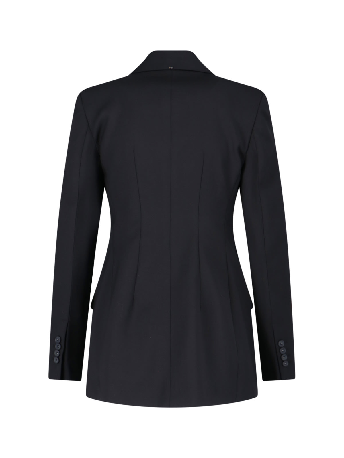 Sportmax Double-breasted Tailored Blazer With Classic Lapels In Black