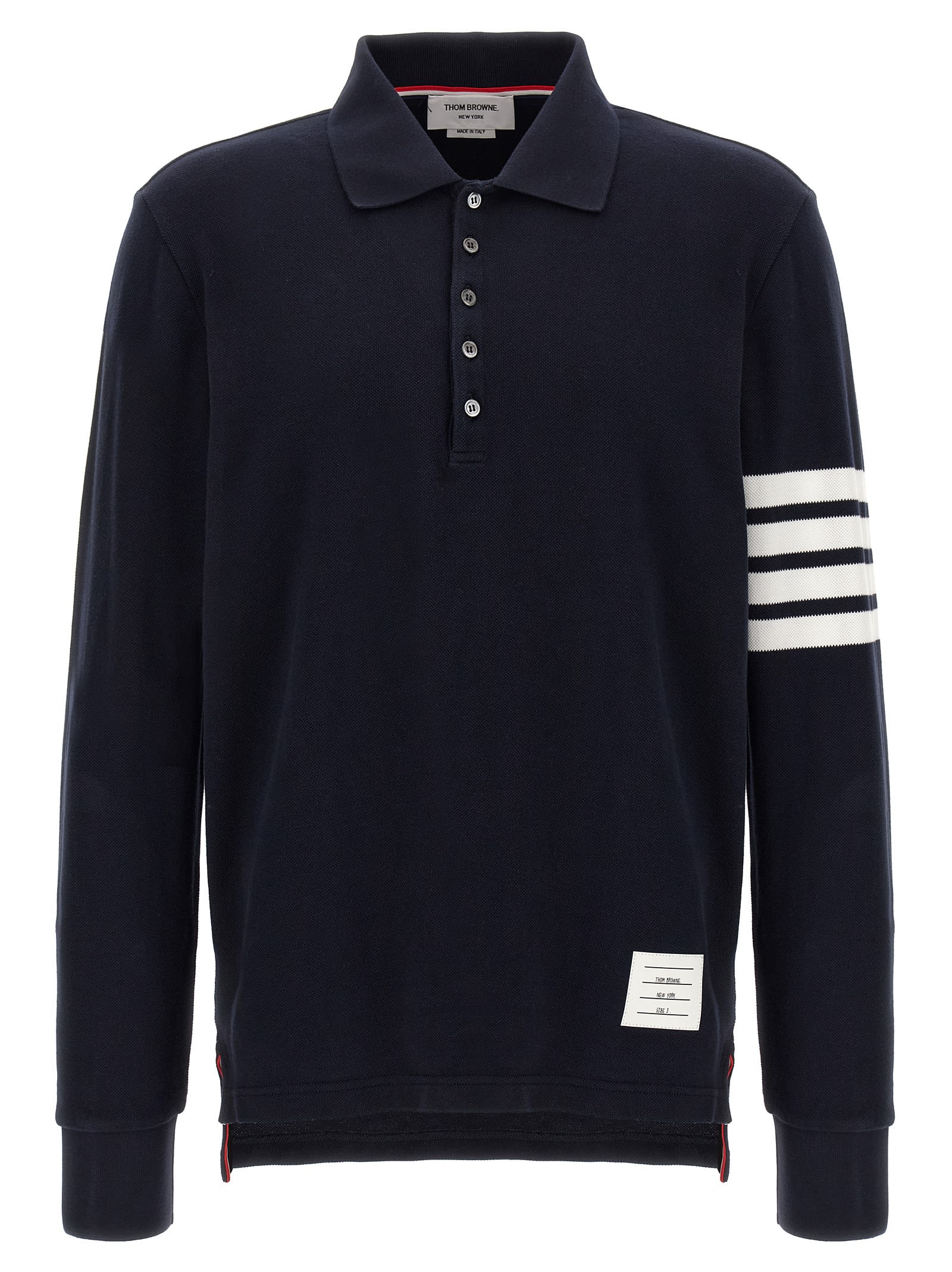 Thom Browne 4-bar Stripe 2003-print Polo Shirt In Black