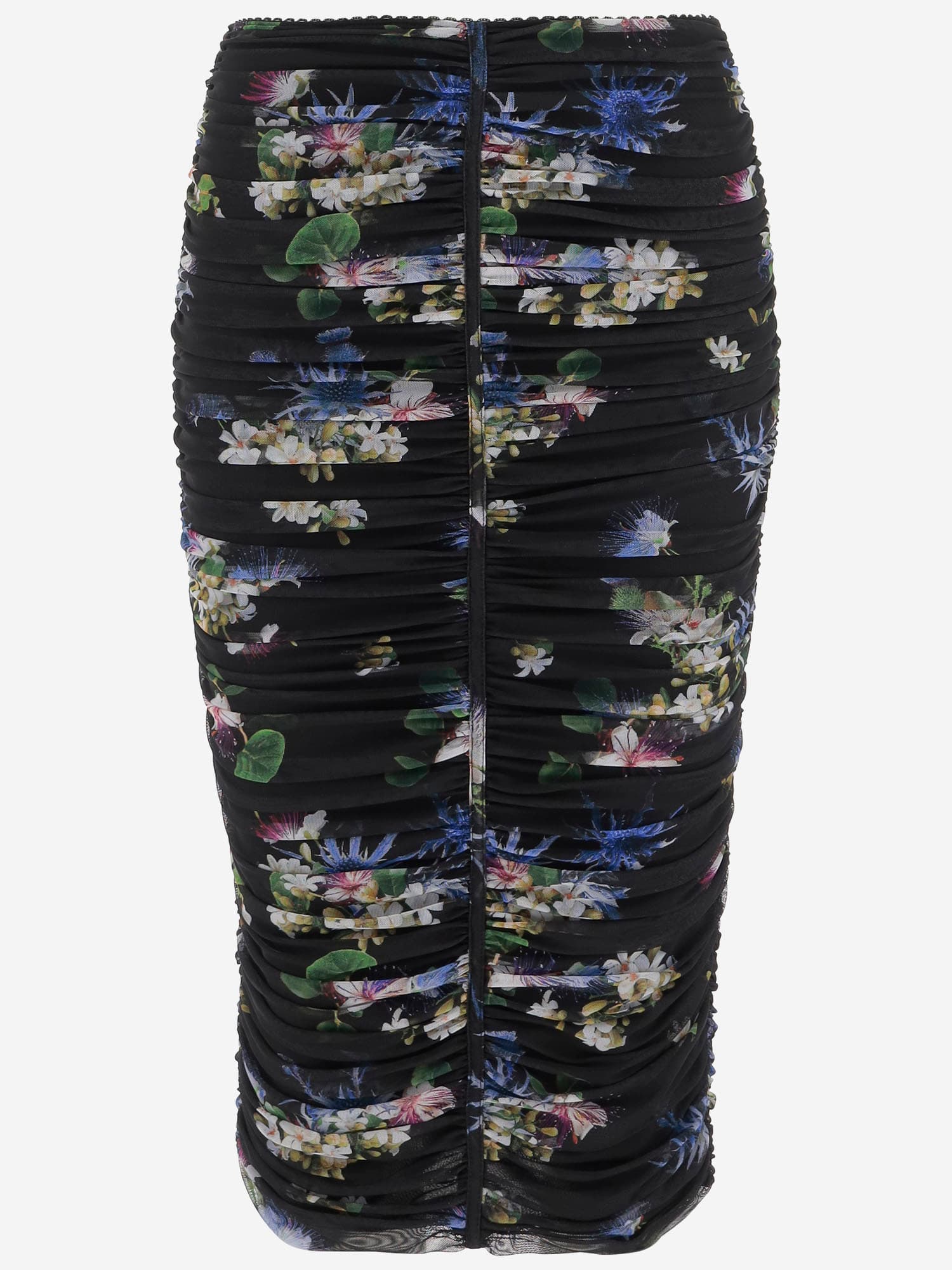 Blumarine Stretch Fabric Midi Skirt In Black