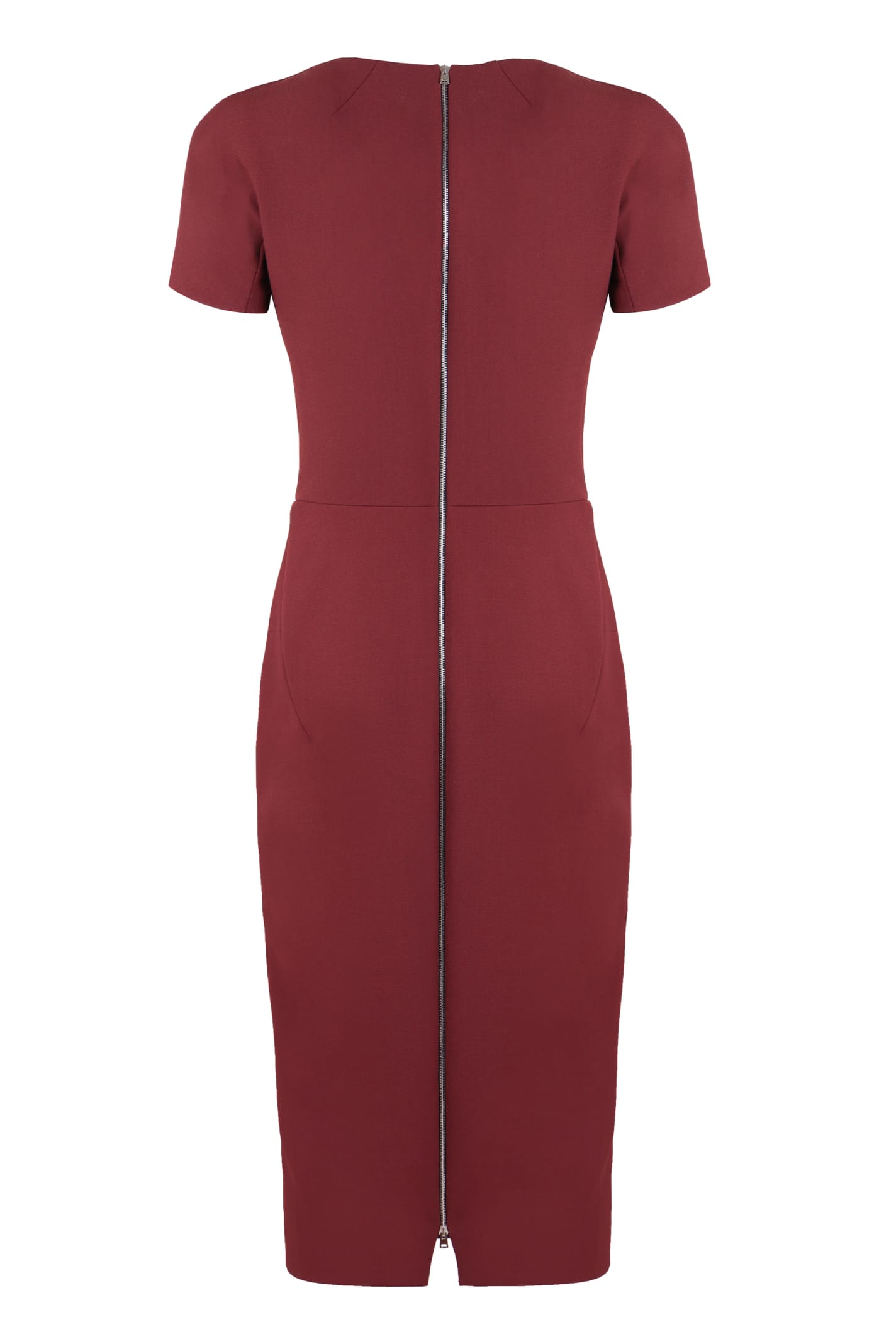 Shop Victoria Beckham Sheath Dress In Burgundy