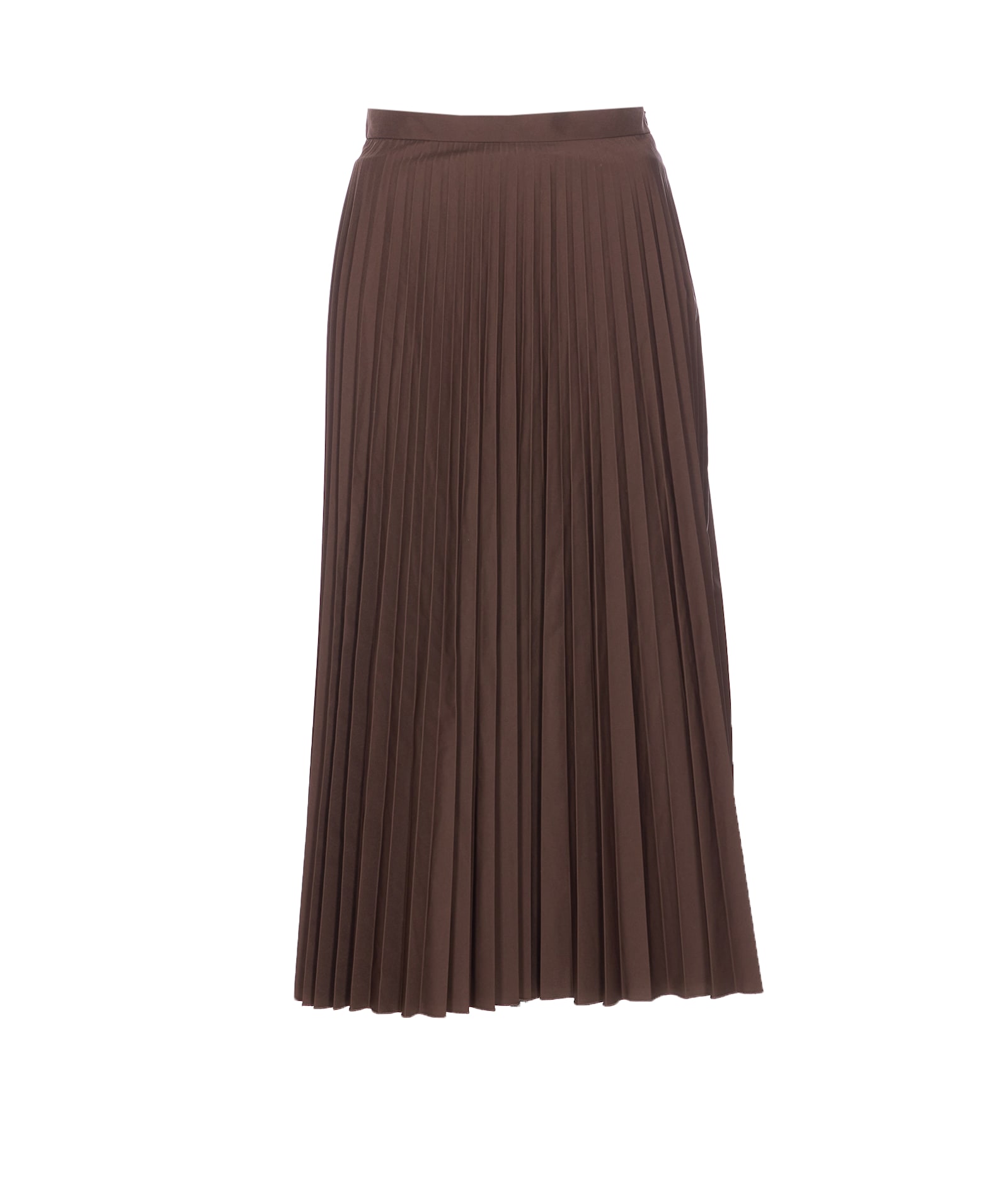 Mm6 Maison Margiela Midi Pleated Skirt High Waist Design In Brown