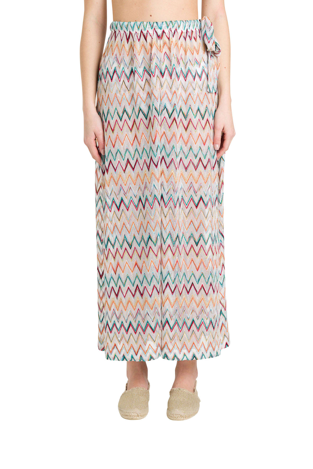 MISSONI KNITTED WIDE TROUSERS WITH SIDE SLITS,11274389