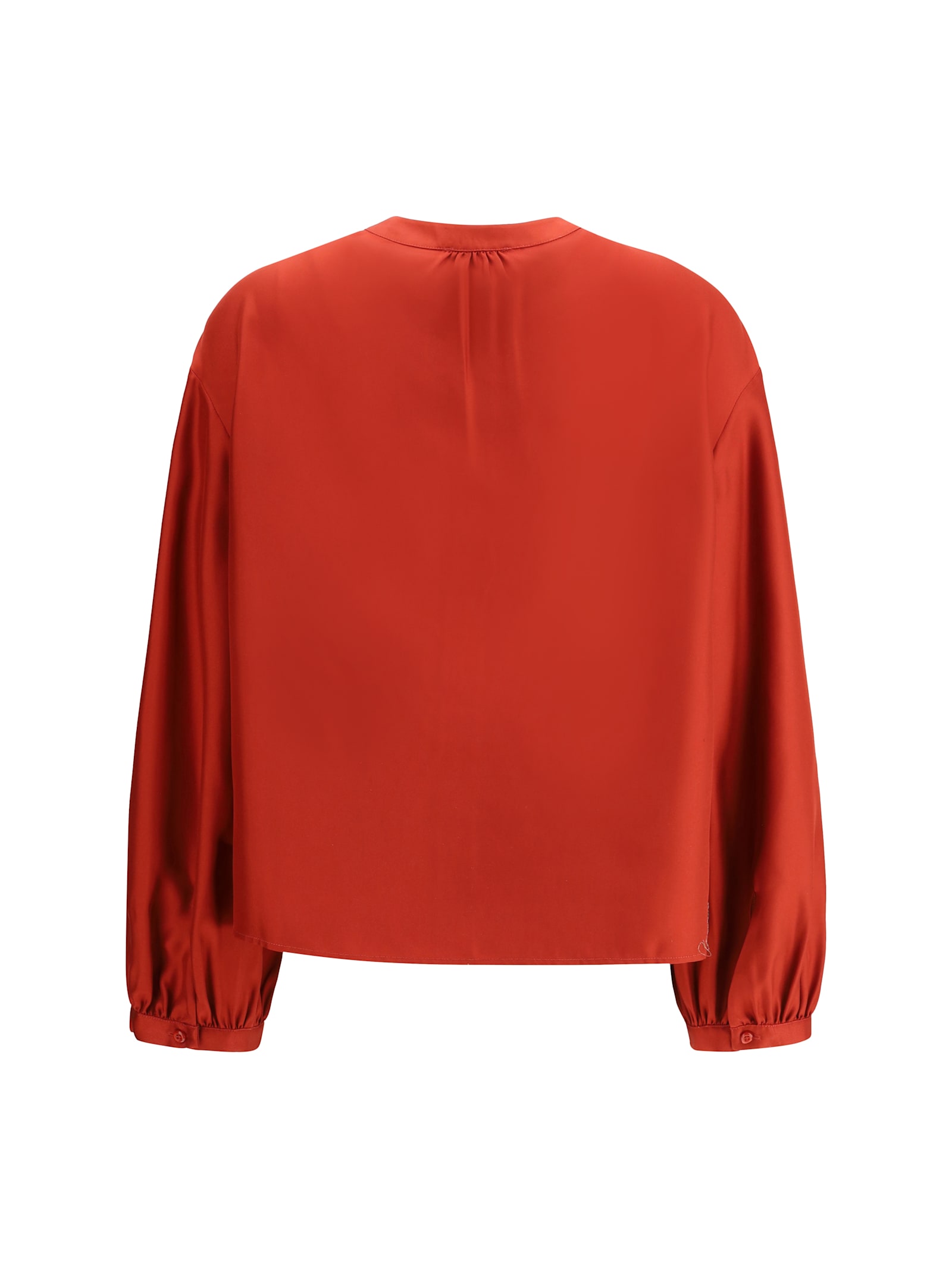 Shop Loulou Studio Lea Satin Shirt In Tomato