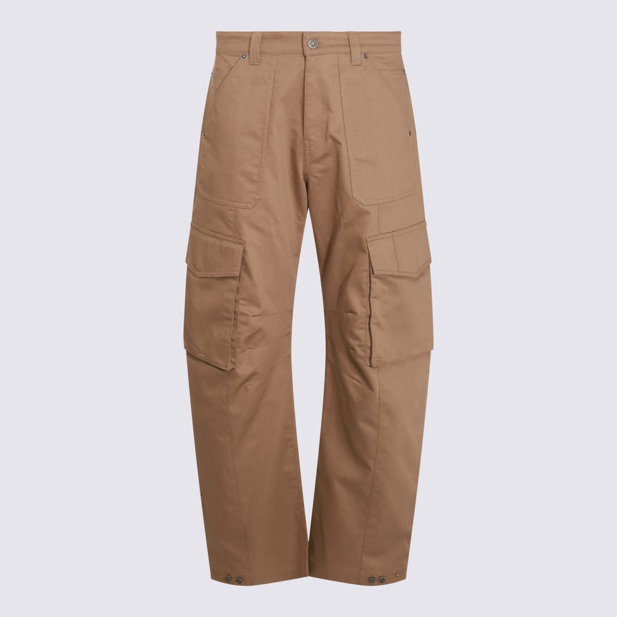 Shop Golden Goose Khaki Beige Cotton Pants