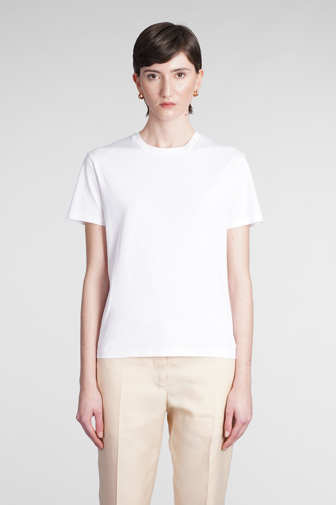 Shop Jil Sander T-shirt In White Cotton In Bianco