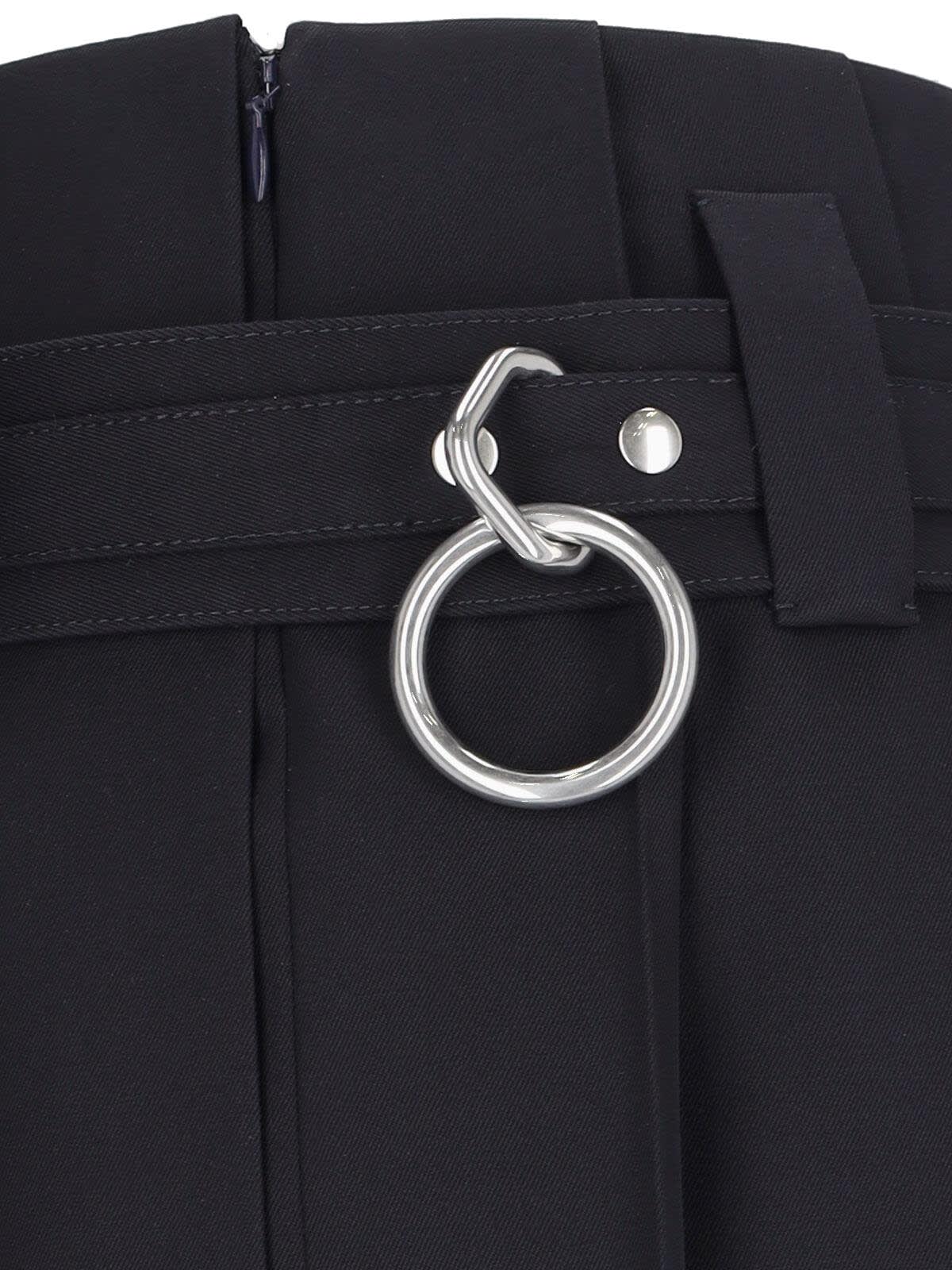 Prada Knee Length A-line Skirt With Belted Waist In Black