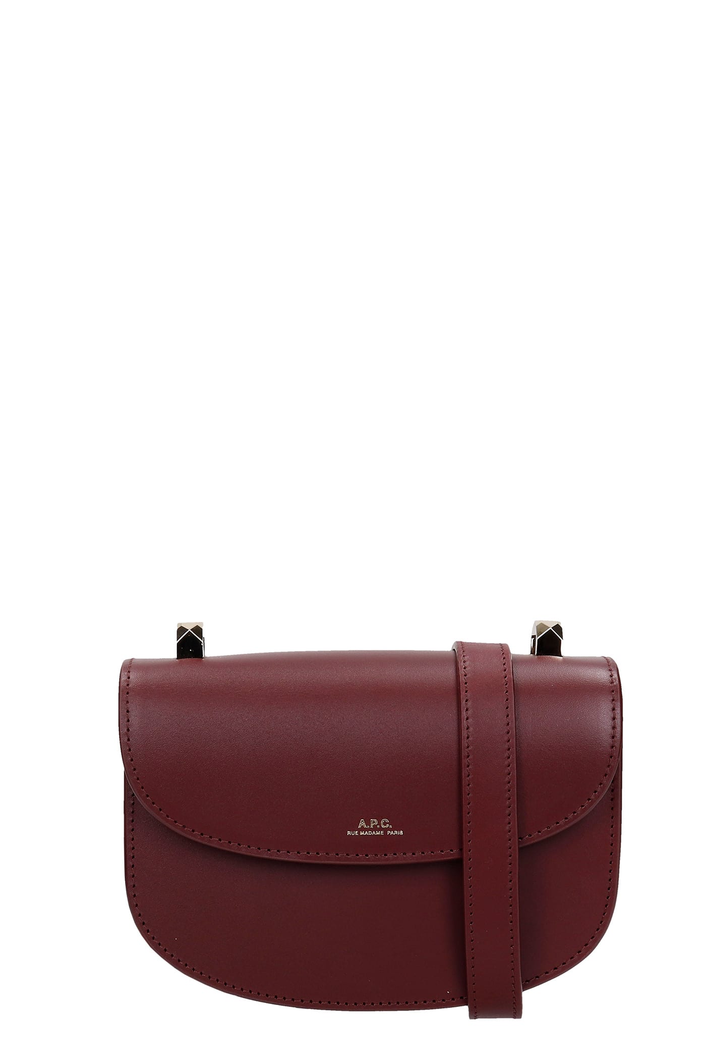 A.P.C. Geneve Mini Shoulder Bag In Bordeaux Leather