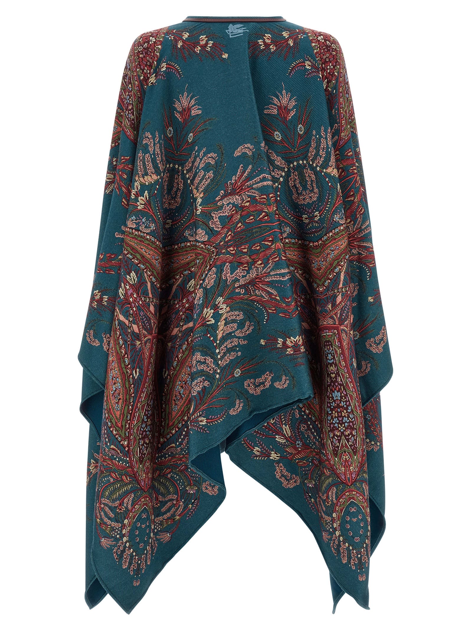 Etro Floral Paisley Cape In Brown