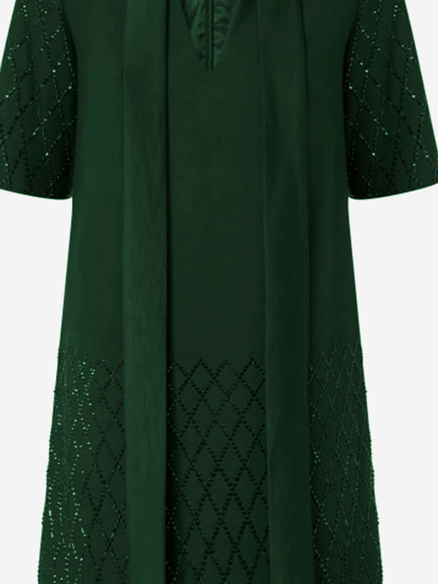 Pinko T-shirt Style Dress With Rhinestones In Green