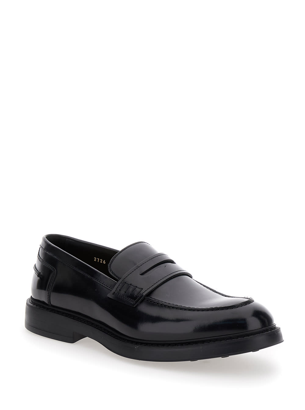 Shop Doucal's Adler Black Slip-on Loafers In Smooth Leather Man In Nero