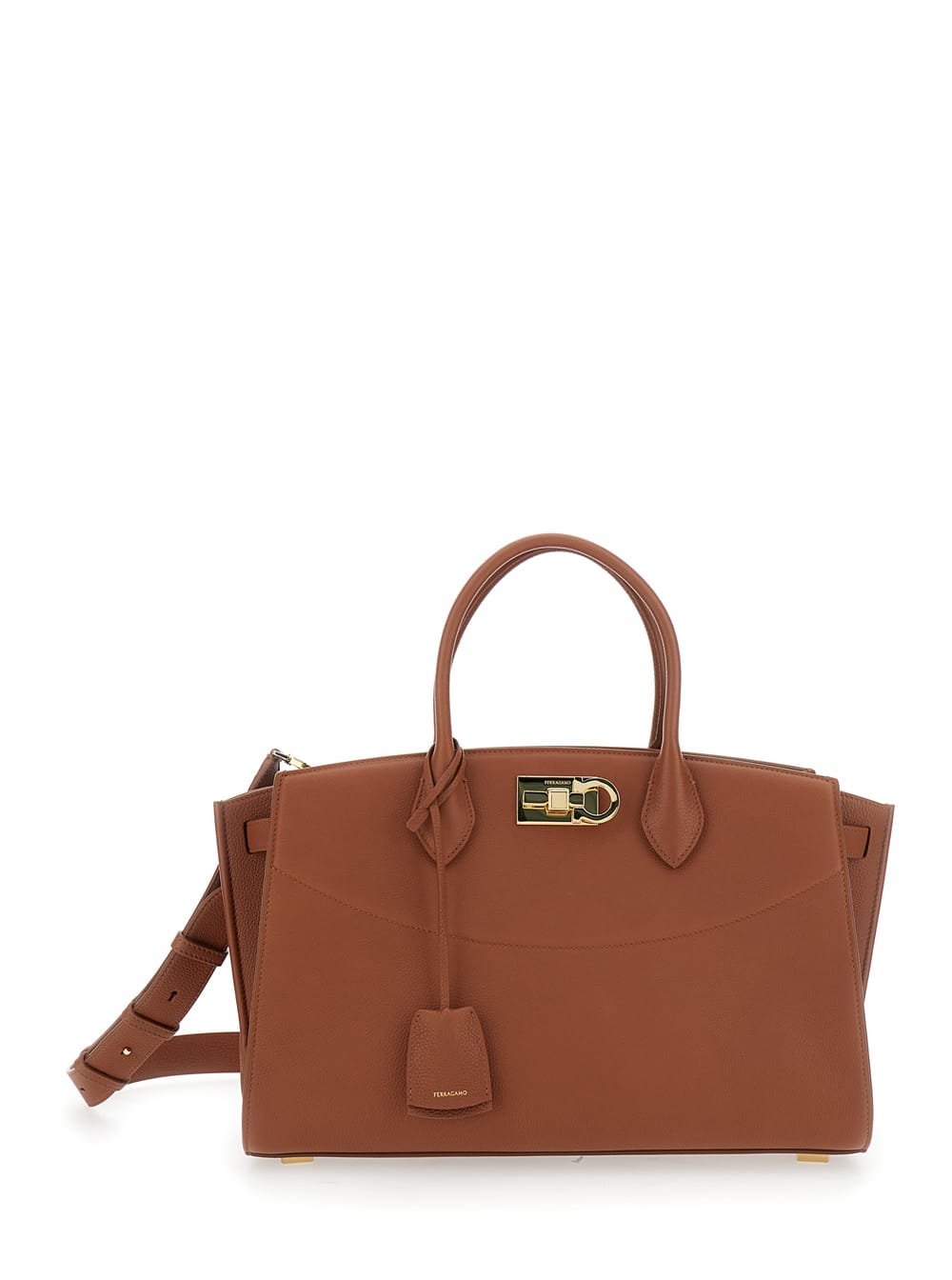 Ferragamo Salvatore New Studio Soft Large Hand Bags In Brown