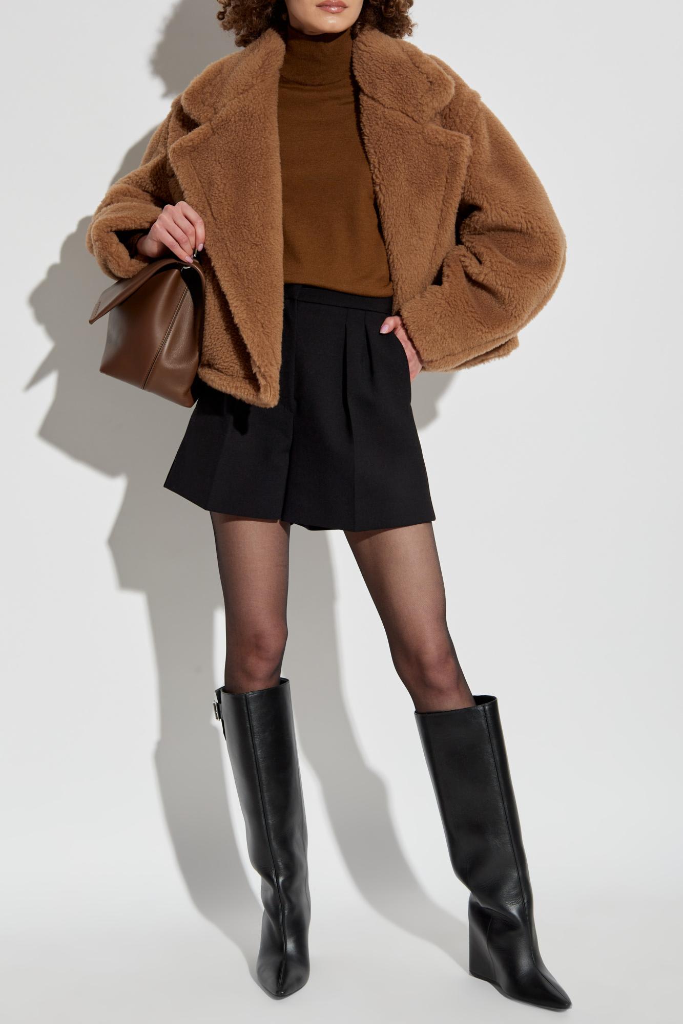 Max Mara Patroni Cashmere Turtleneck Sweater In Leather Brown