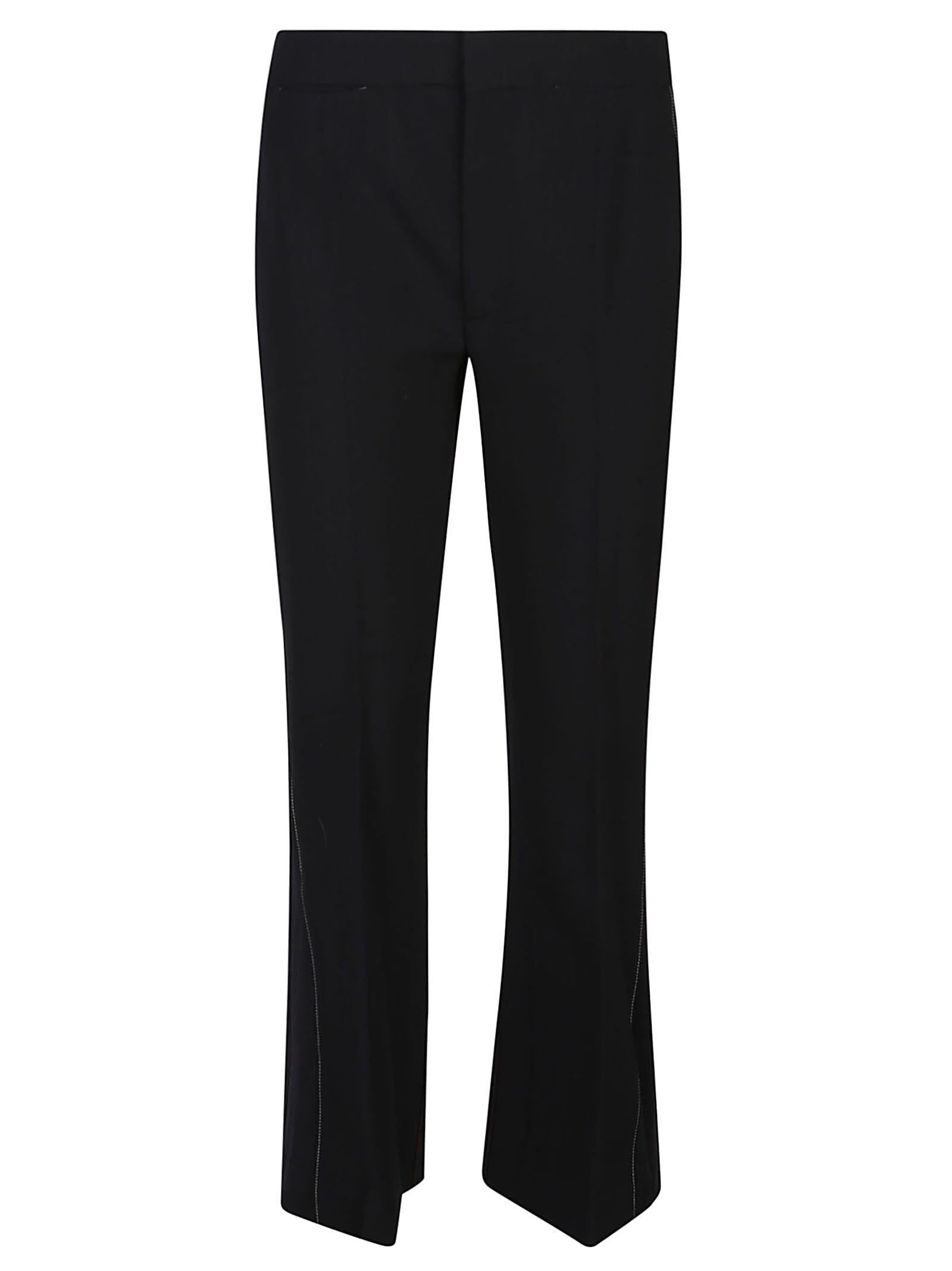 Shop Victoria Beckham Rib Detail Cropped Pants In Black