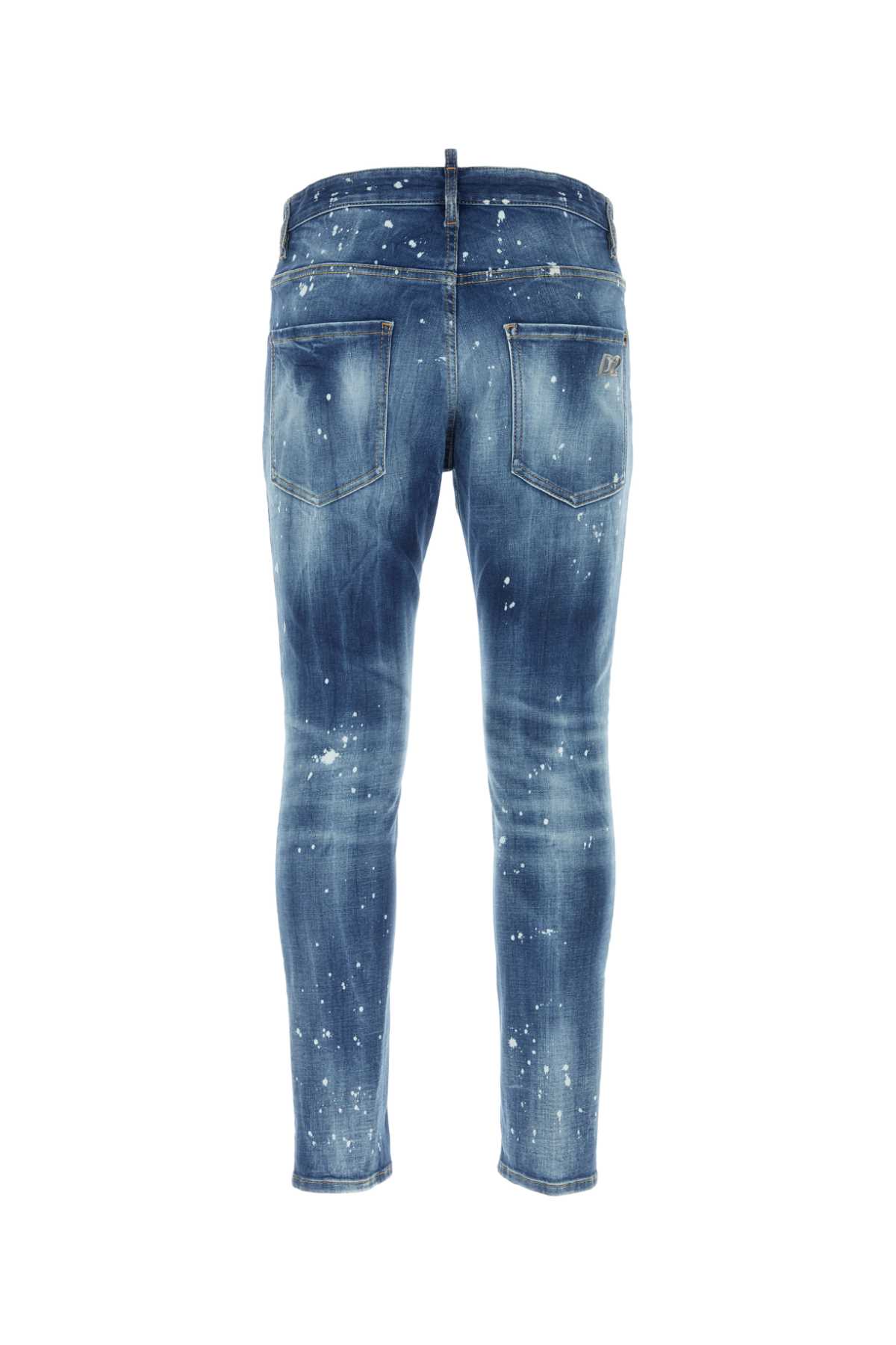 Shop Dsquared2 Stretch Denim Skater Jeans In Navyblue