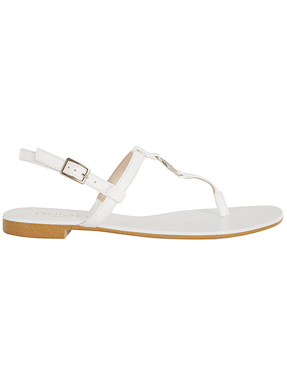 Twinset Slim Sandal In Optical White