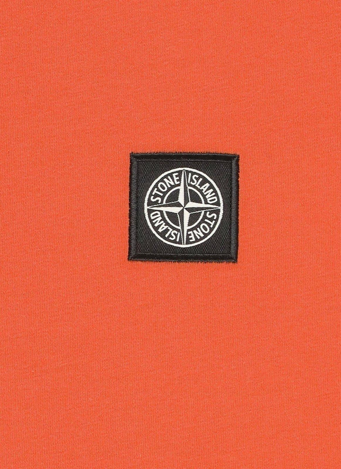 Shop Stone Island Junior Compass Patch Crewneck T-shirt In Orange