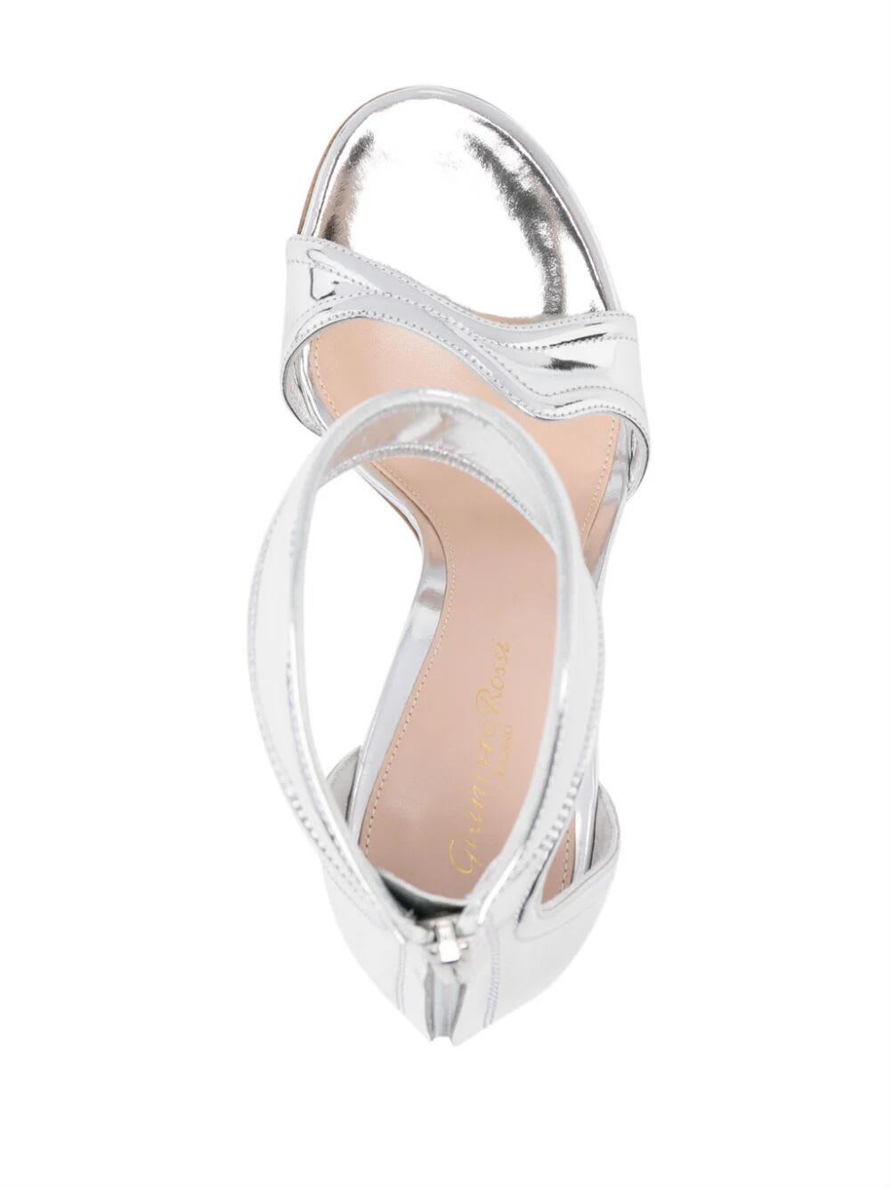 Shop Gianvito Rossi Lucrezia Iconic Sandal In Silver